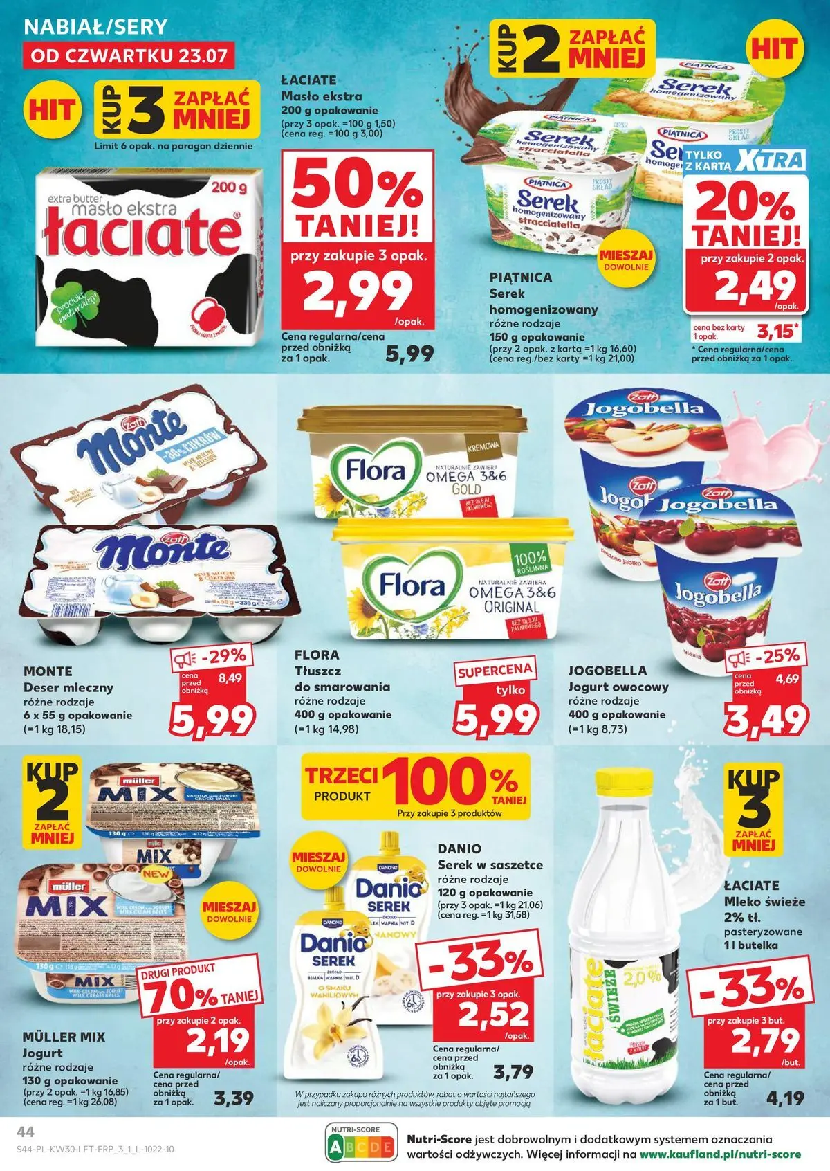 Kaufland gazetka od 23.07.2026 - od jutra PDF | Strona: 44 | Produkty: Karta, Cream cheese, Serek, Jogurt owocowy