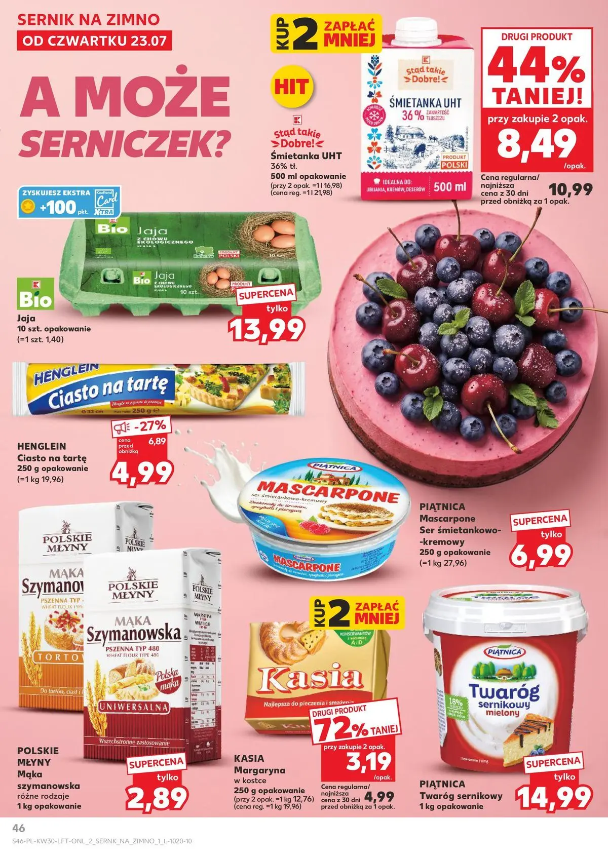Kaufland gazetka od 23.07.2026 - od jutra PDF | Strona: 46 | Produkty: Margaryna kasia, Margaryna, Twaróg, Jaja