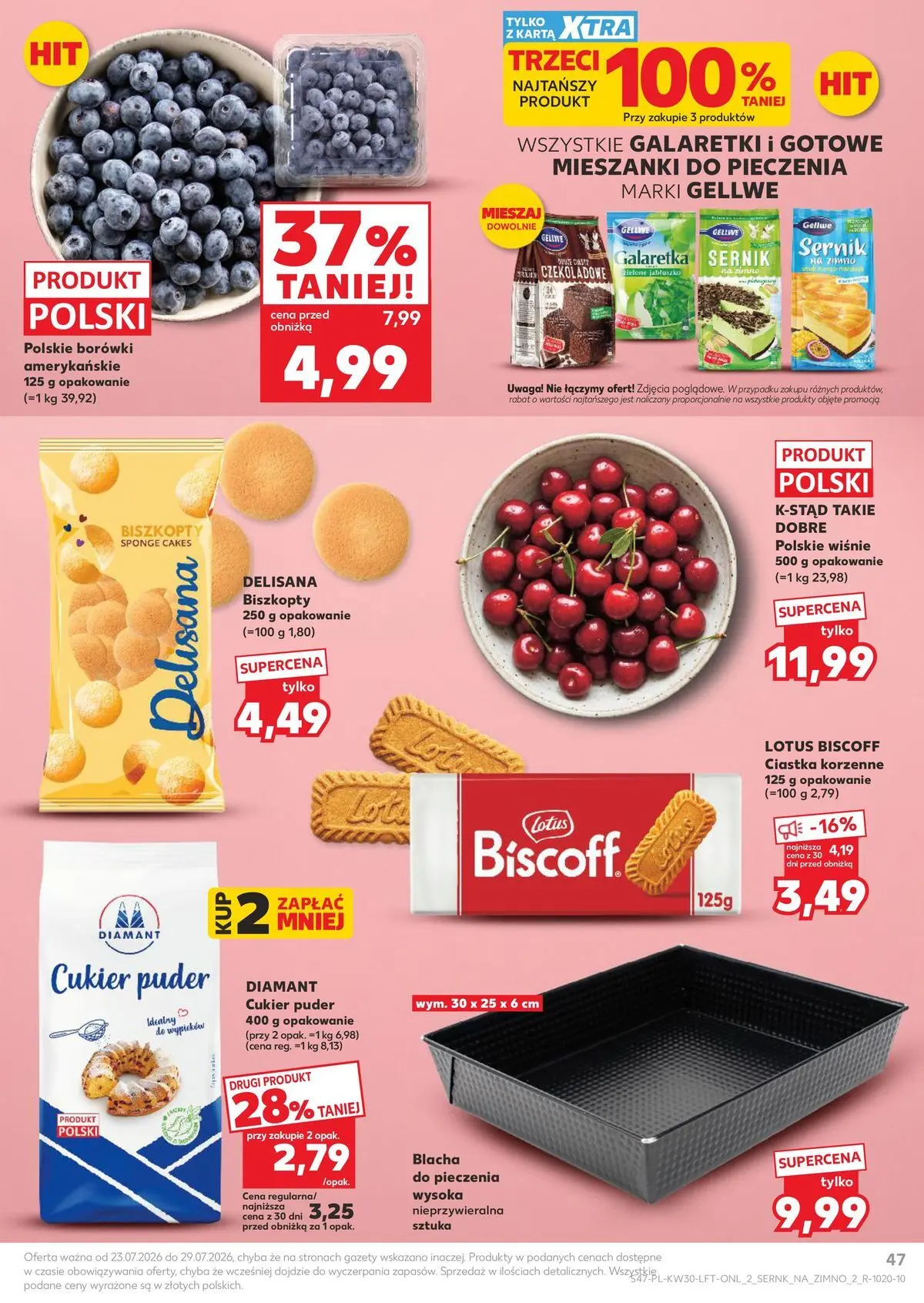 Kaufland gazetka od 23.07.2026 - od jutra PDF | Strona: 47 | Produkty: Karta, Galaretka, Wiśnie, Puder