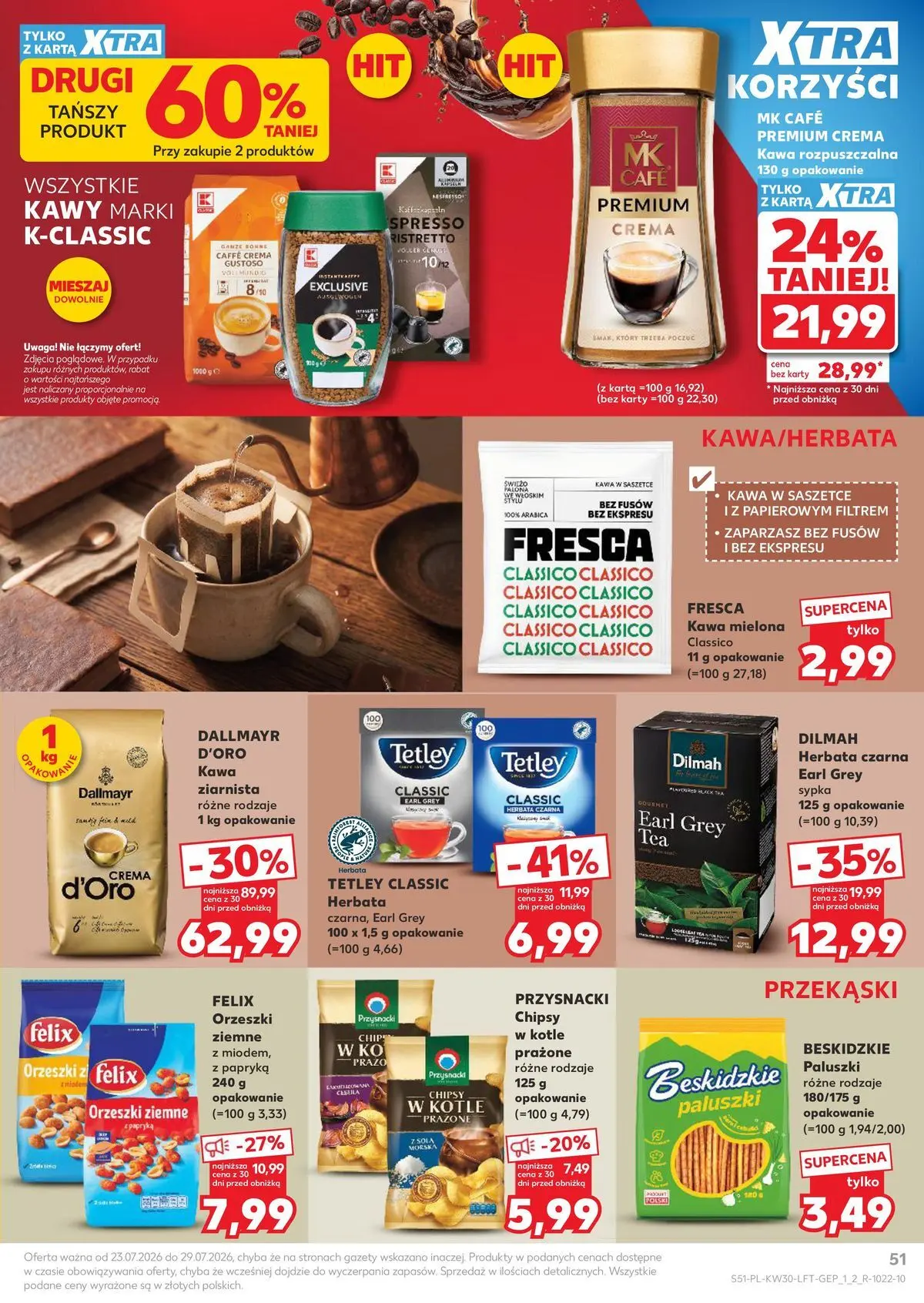 Kaufland gazetka od 23.07.2026 - od jutra PDF | Strona: 51 | Produkty: Chipsy, Paluszki, Orzeszki ziemne, Kawa