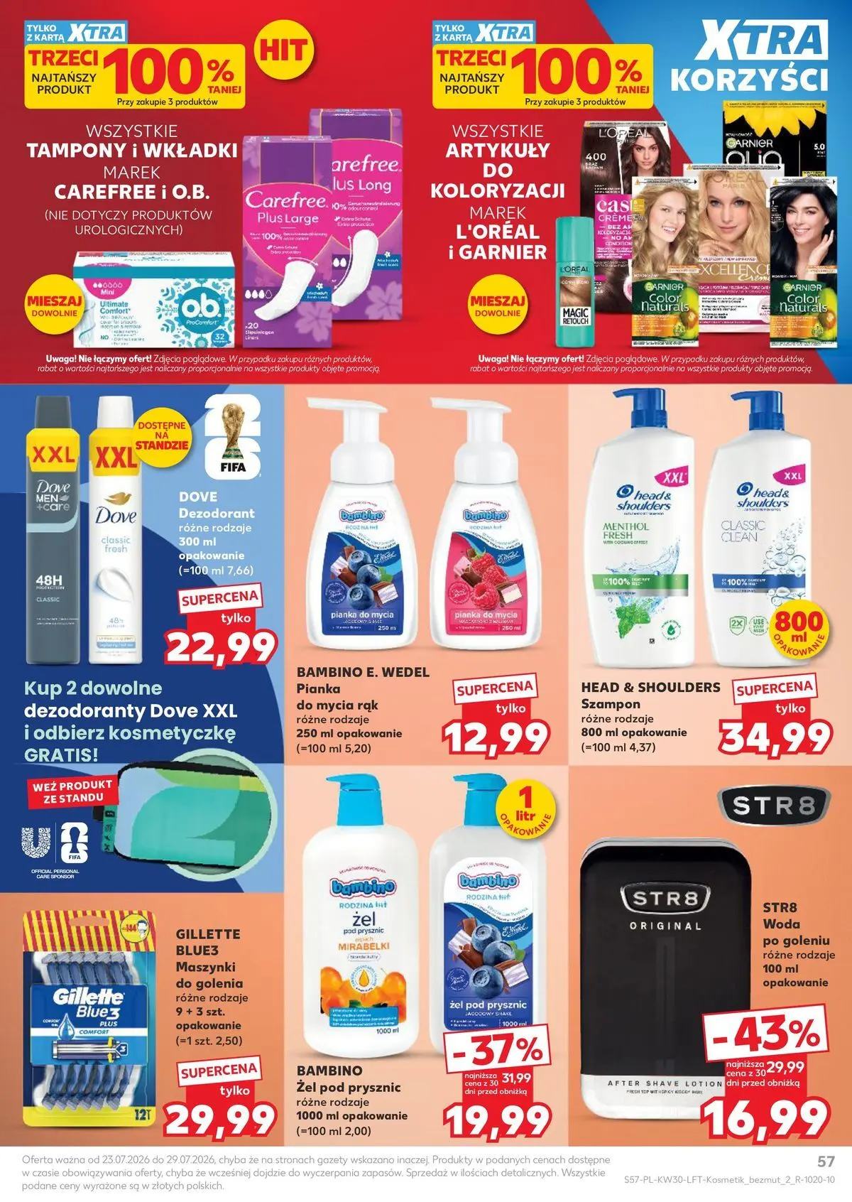 Kaufland gazetka od 23.07.2026 - od jutra PDF | Strona: 57 | Produkty: Prysznic, Szampon, Żel pod prysznic, Lotion