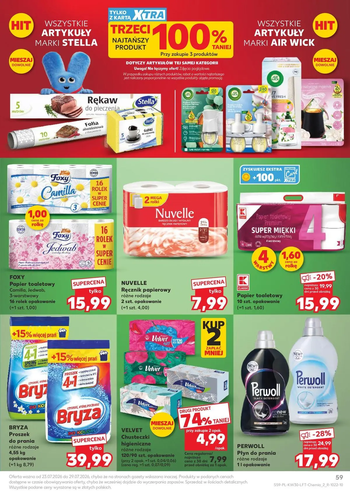 Kaufland gazetka od 23.07.2026 - od jutra PDF | Strona: 59 | Produkty: Płyn do prania Perwoll, Rolki, Chusteczki higieniczne, Proszek do prania