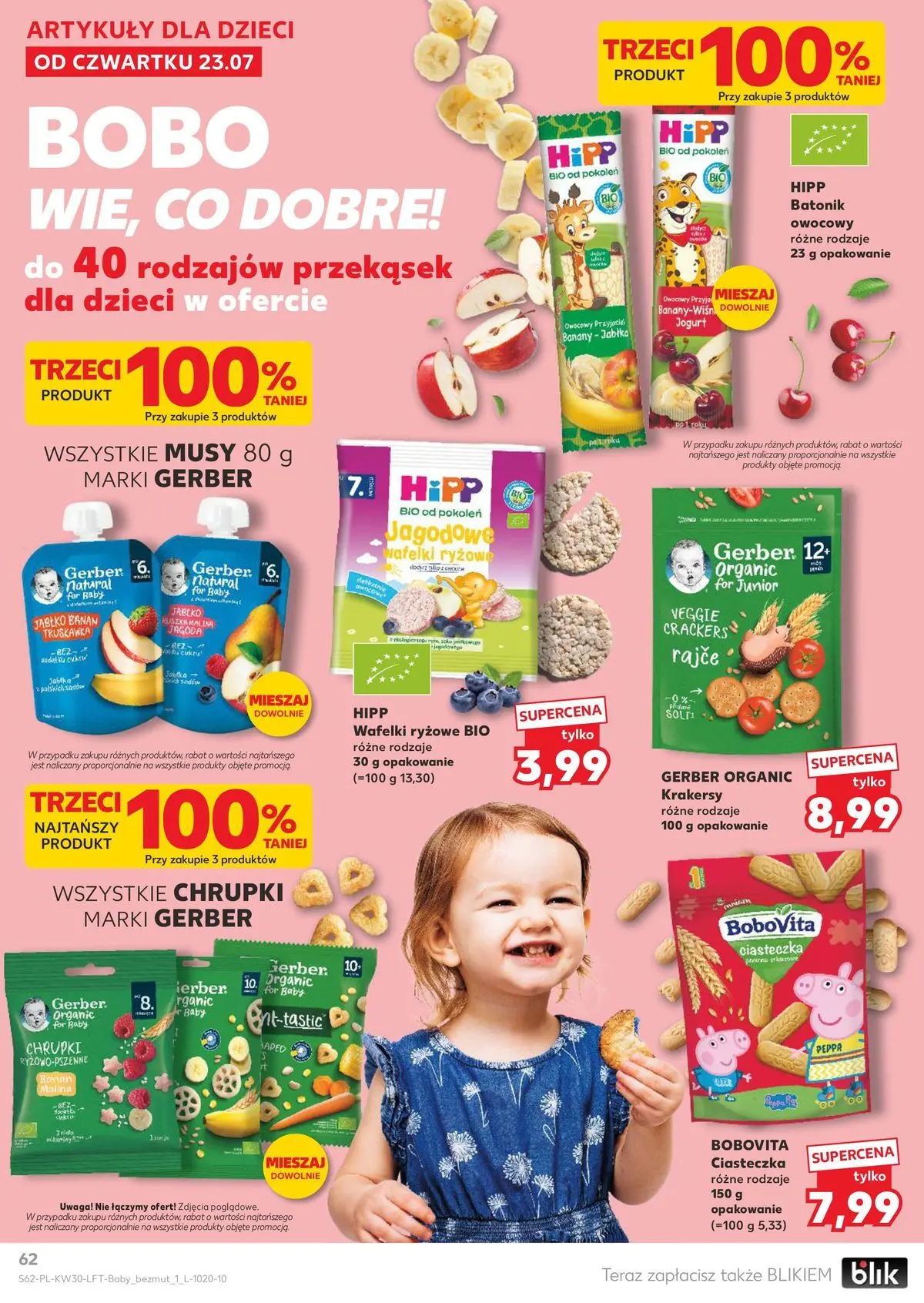 Kaufland gazetka od 23.07.2026 - od jutra PDF | Strona: 62 | Produkty: Chrupki, Wafelki, Jabłka, Banan