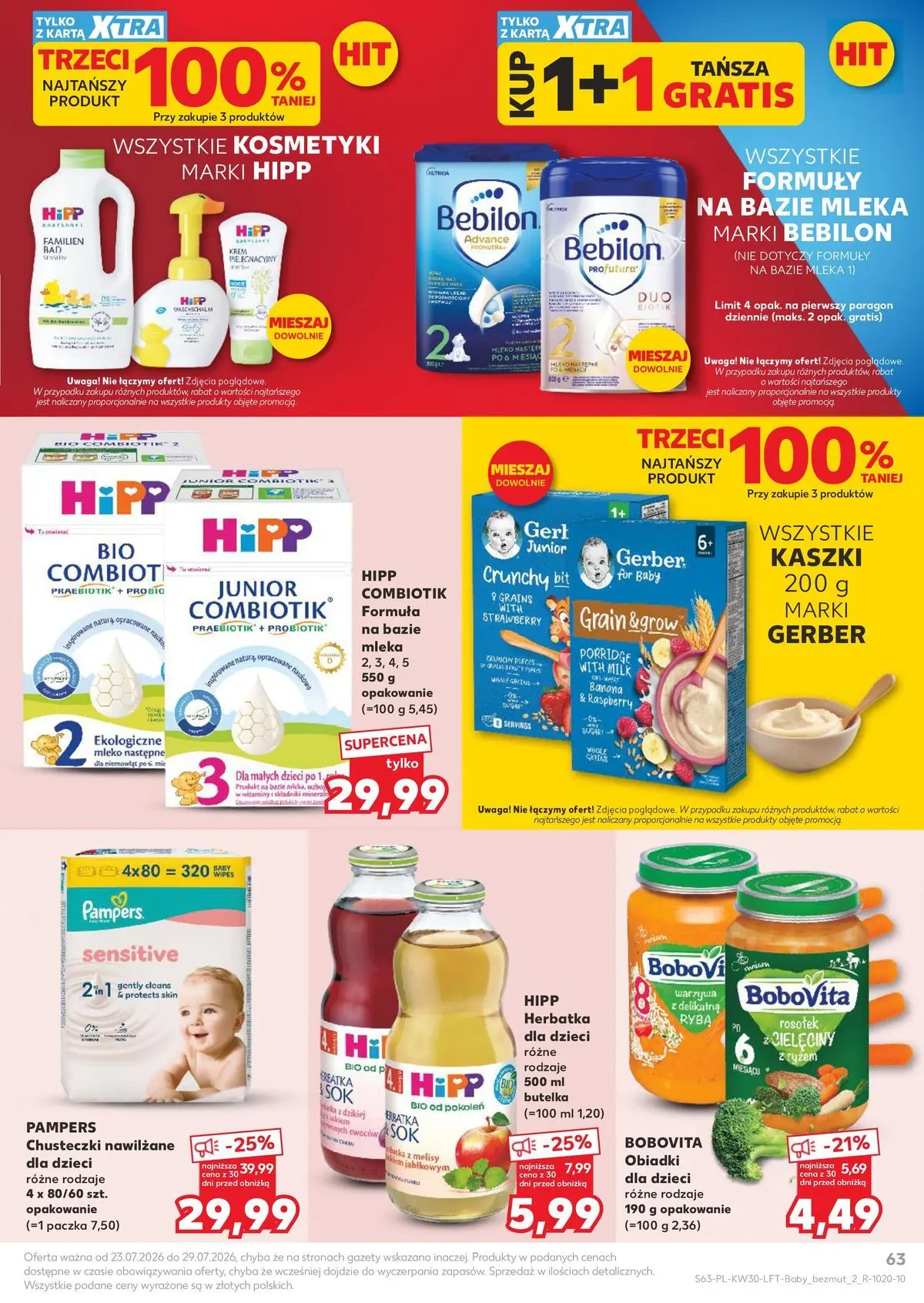 Kaufland gazetka od 23.07.2026 - od jutra PDF | Strona: 63 | Produkty: Karta, Pampers, Mleko, Warzywa