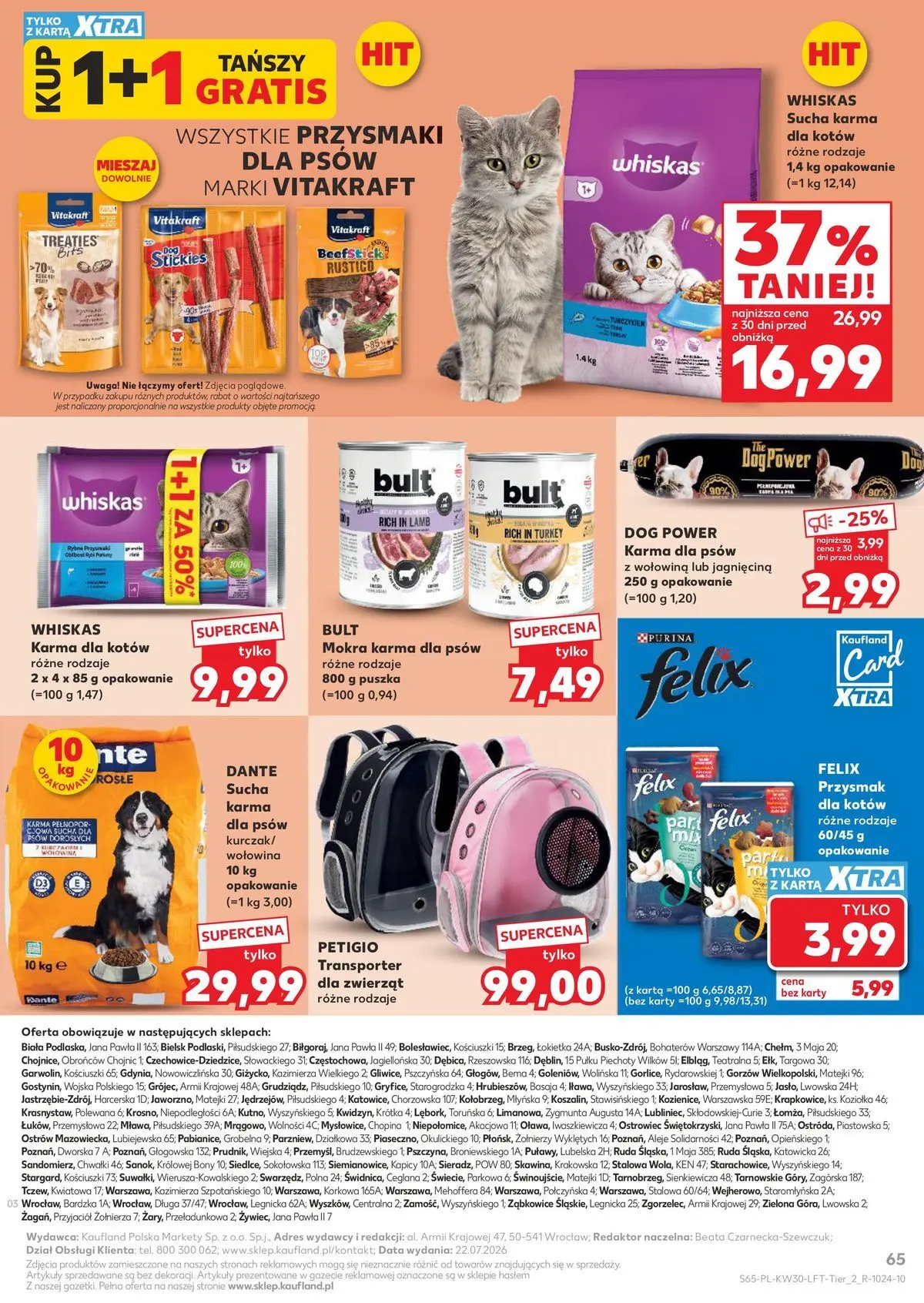 Kaufland gazetka od 23.07.2026 - od jutra PDF | Strona: 65 | Produkty: Karta, Jagnięcina, Karma dla kotów, Karma dla psów
