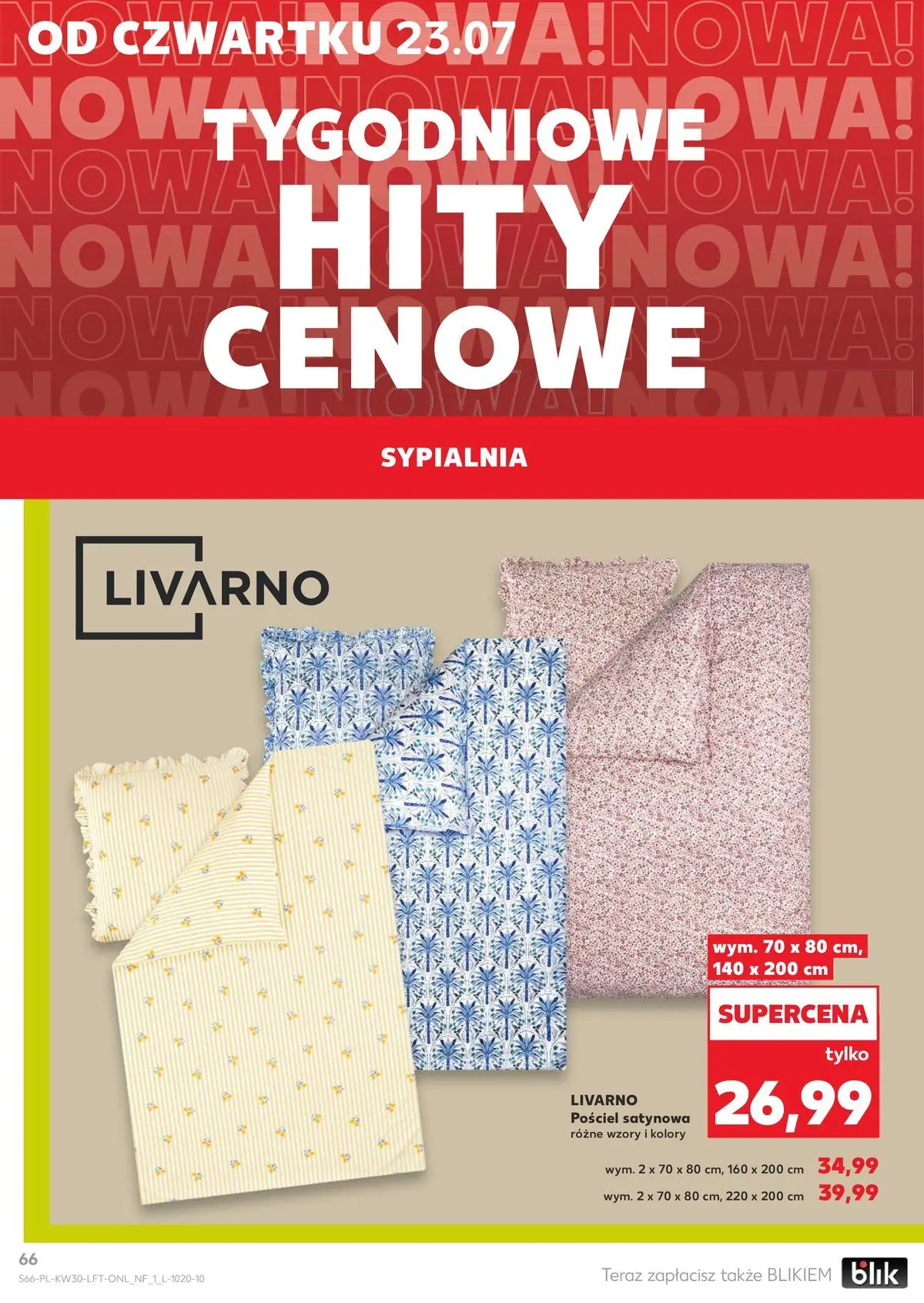 Kaufland gazetka od 23.07.2026 - od jutra PDF | Strona: 66 | Produkty: Pościel, Pościel satynowa