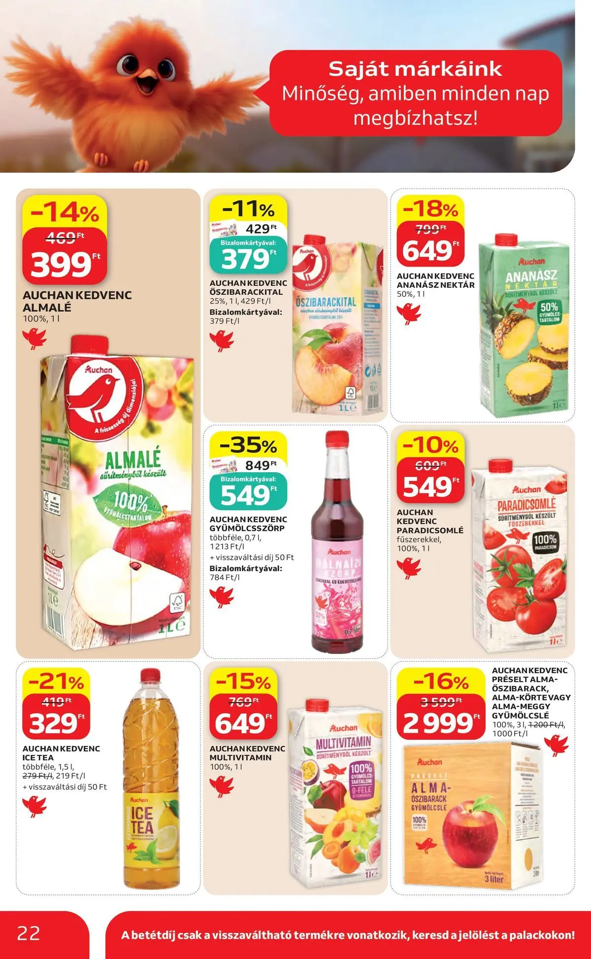 Auchan akciós újság Miskolc - 2026.07.23. -tól/töl > akció, lapozható szórólap 🛍️ | Oldal: 22 | Termékek: Gyümölcs, Alma, Paradicsom, Tea