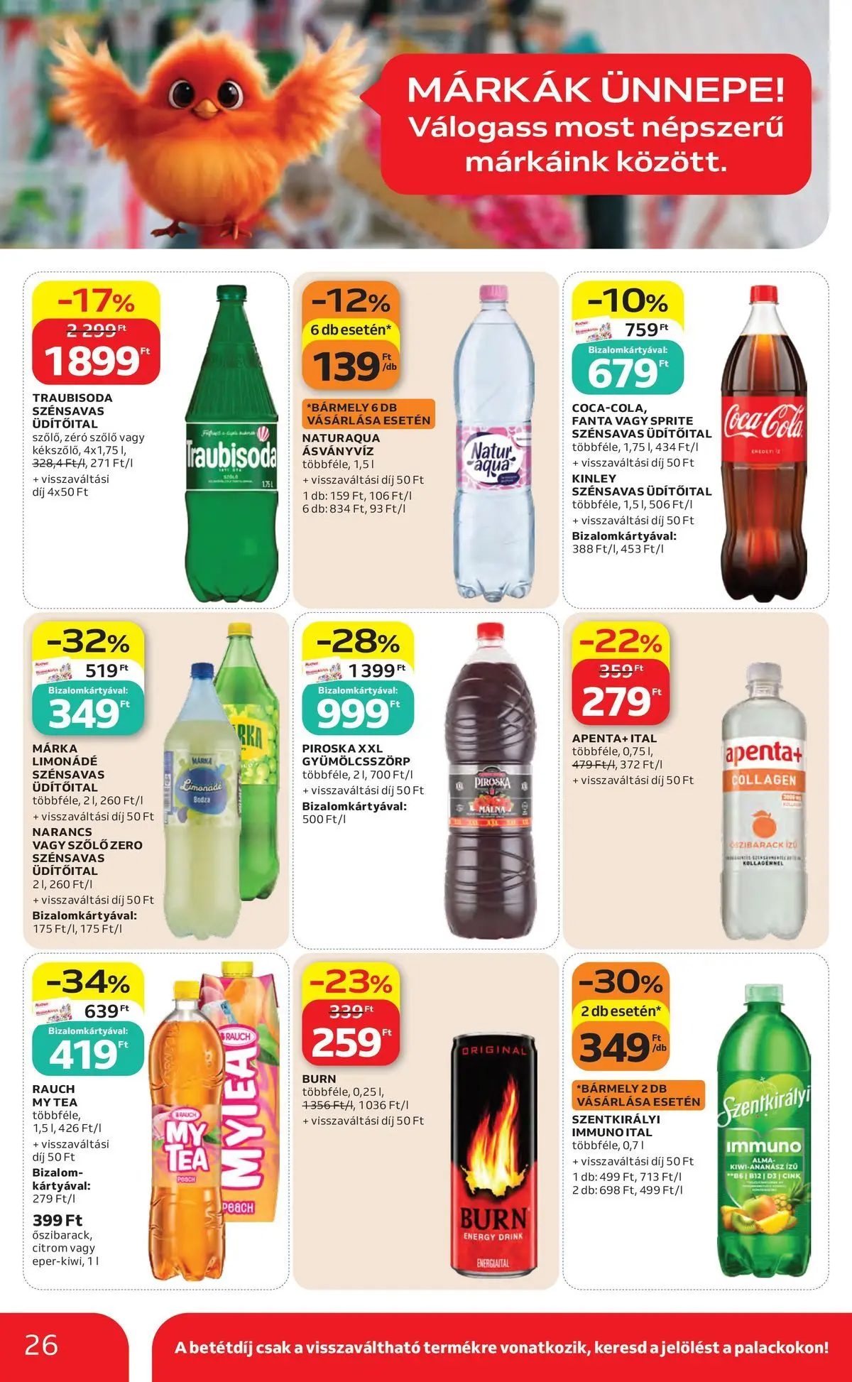Auchan akciós újság Miskolc - 2026.07.23. -tól/töl > akció, lapozható szórólap 🛍️ | Oldal: 26 | Termékek: Limonádé, Alma, Narancs, Citrom