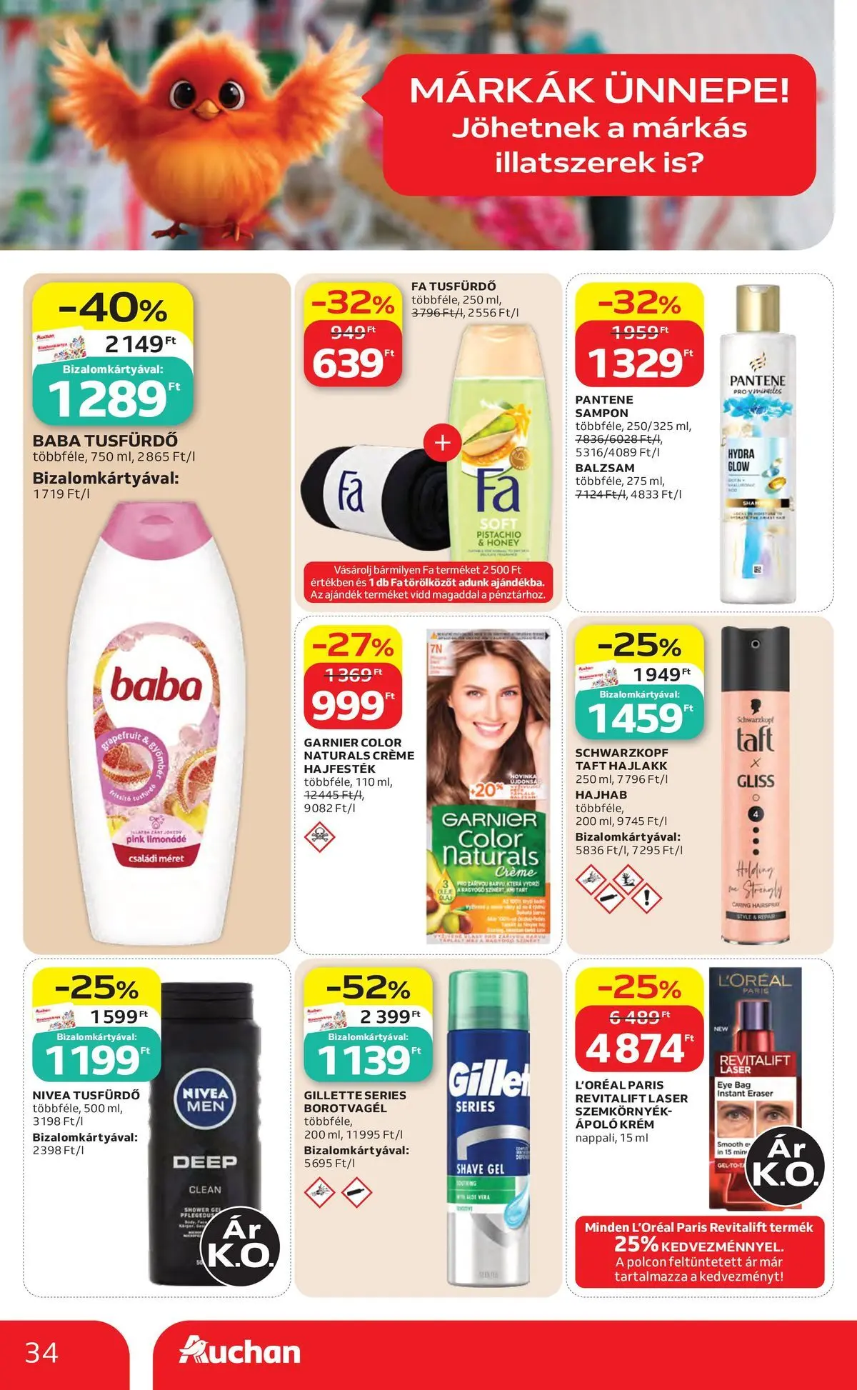 Auchan akciós újság Miskolc - 2026.07.23. -tól/töl > akció, lapozható szórólap 🛍️ | Oldal: 34 | Termékek: Hajfesték, Sampon, Hajlakk, Grapefruit