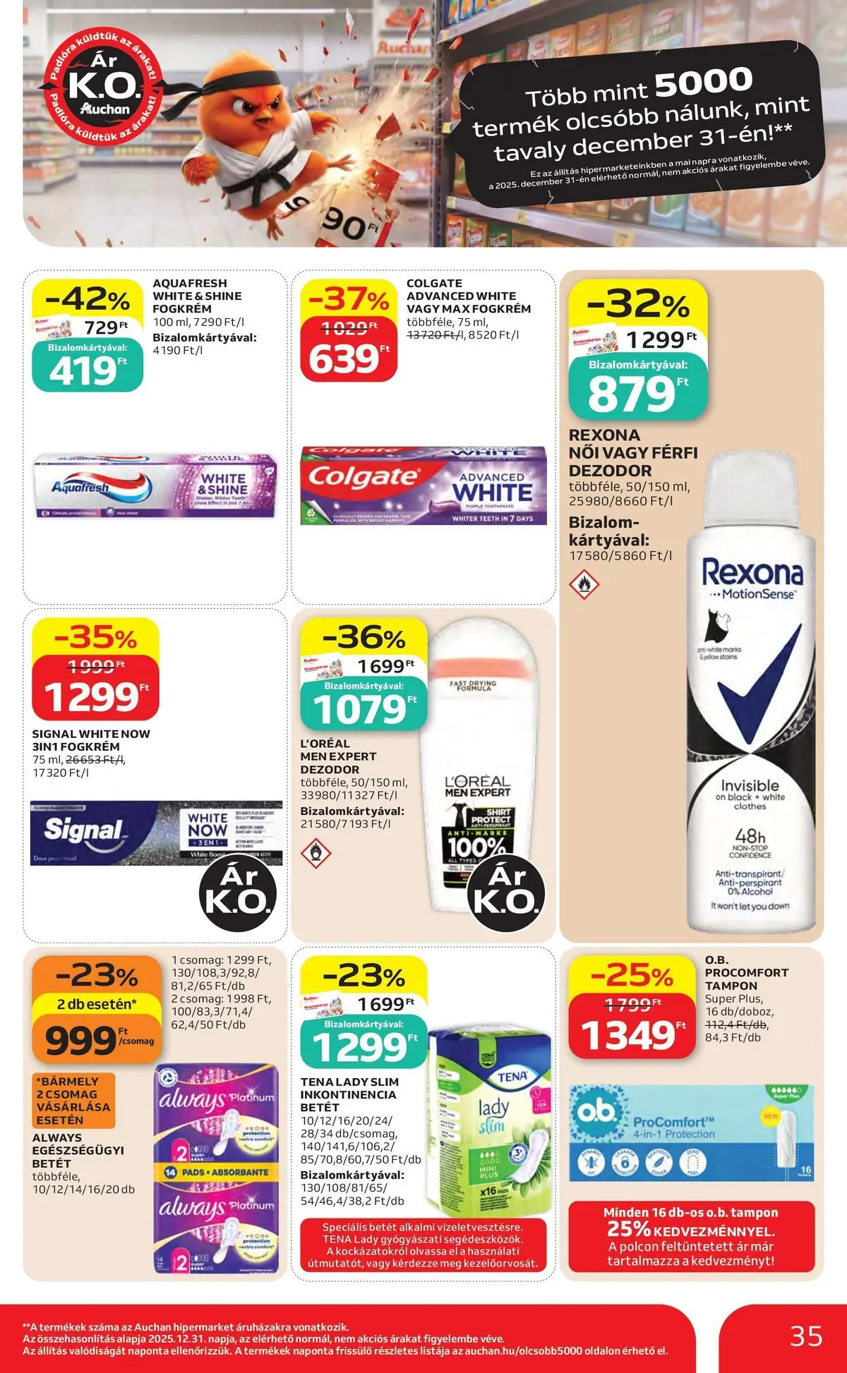 Auchan akciós újság Miskolc - 2026.07.23. -tól/töl > akció, lapozható szórólap 🛍️ | Oldal: 35 | Termékek: Dezodor, Fogkrém