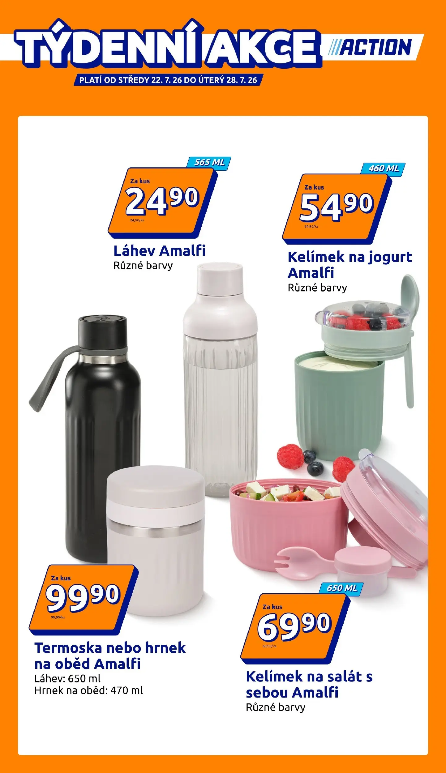 Action leták od 22.07.2026 - Akční leták online | Strana: 1 | Produkty: Jogurt, Hrnek, Barvy, Láhev