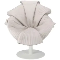 Designsessel in beflockt Beige