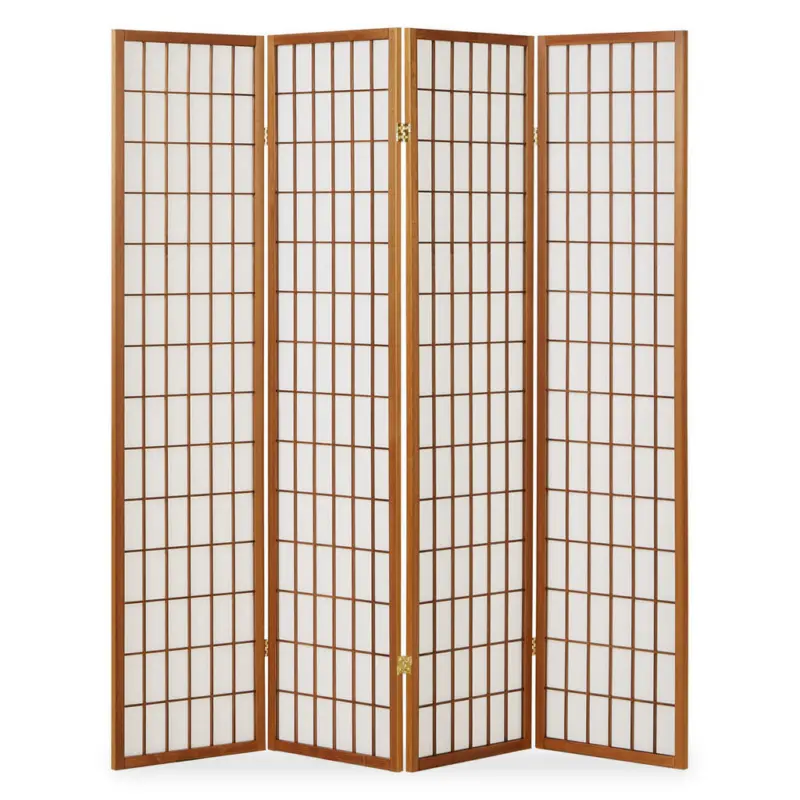 Paravent 4-tlg. 176/175 cm Braun Shoji