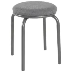Stapelhocker in Metall, Textil Anthrazit, Grau