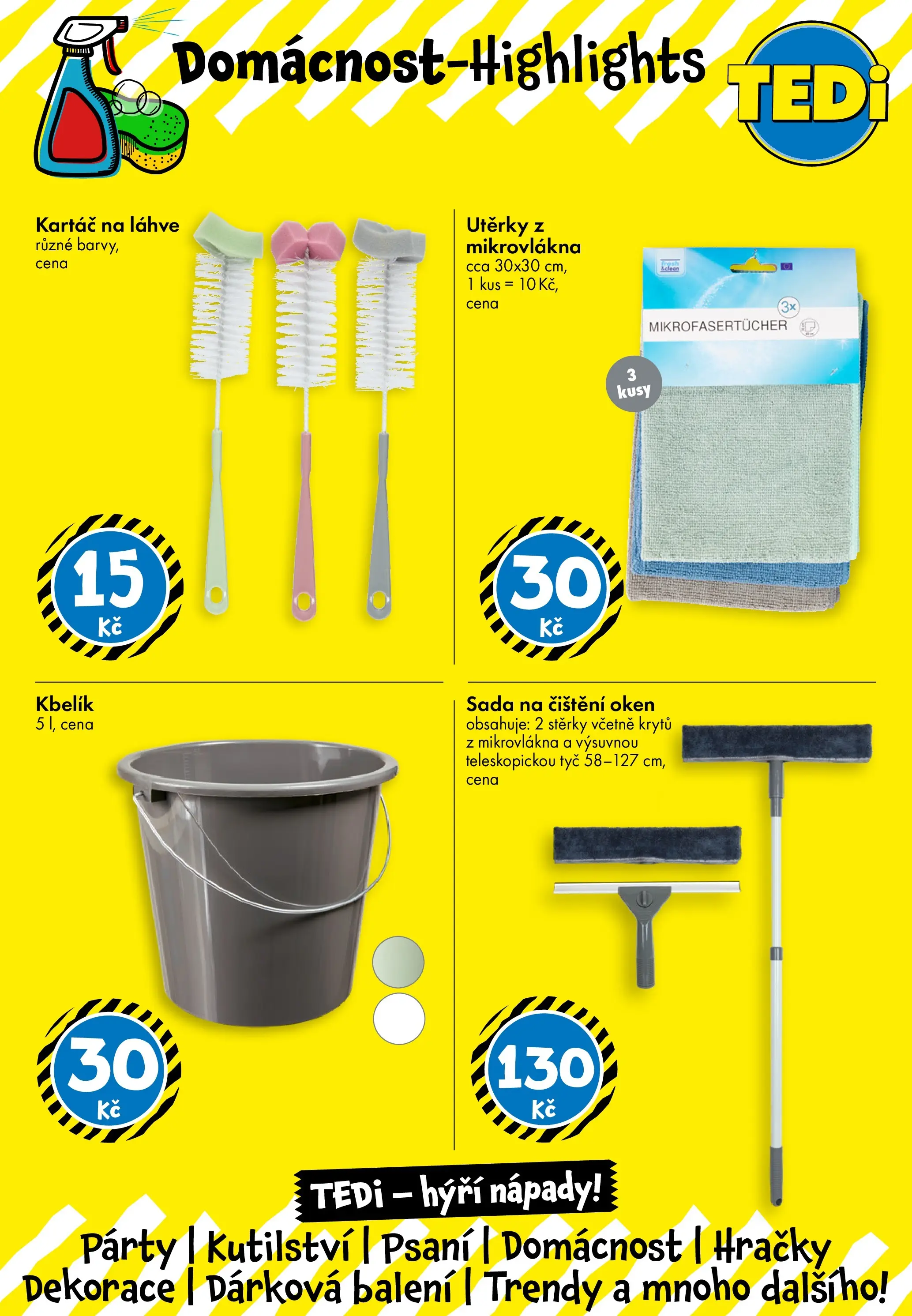 TEDi leták do 31.07.2026 od 25.07.2026 - akční nabídka | Strana: 9 | Produkty: Utěrky, Hračky, Kbelík, Dekorace