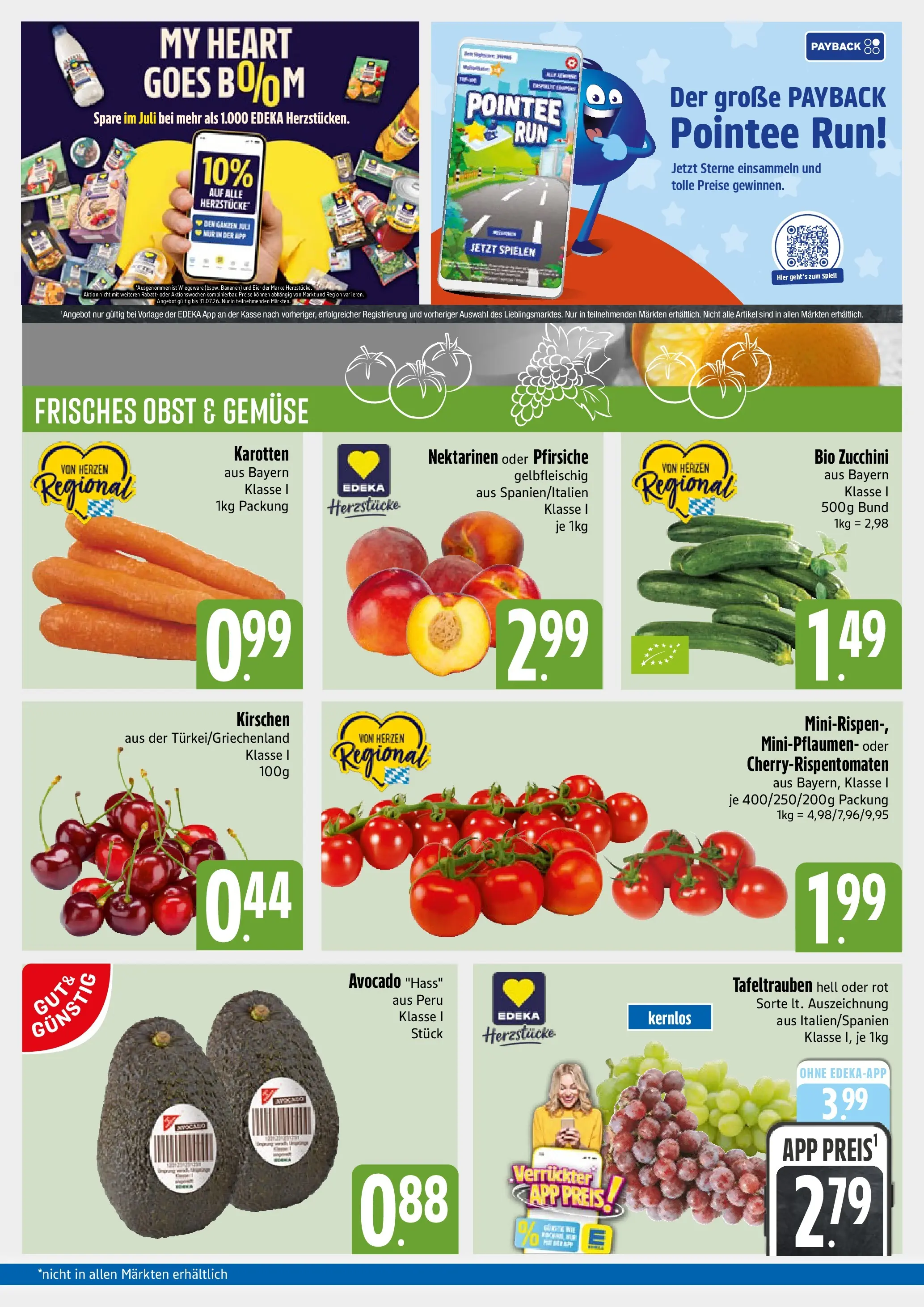 Angebote - E xpress: Wochenangebote (ab 27.07.2026) zum Blättern | Seite: 3 | Produkte: Nektarinen, Kirschen, Avocado, Gemüse