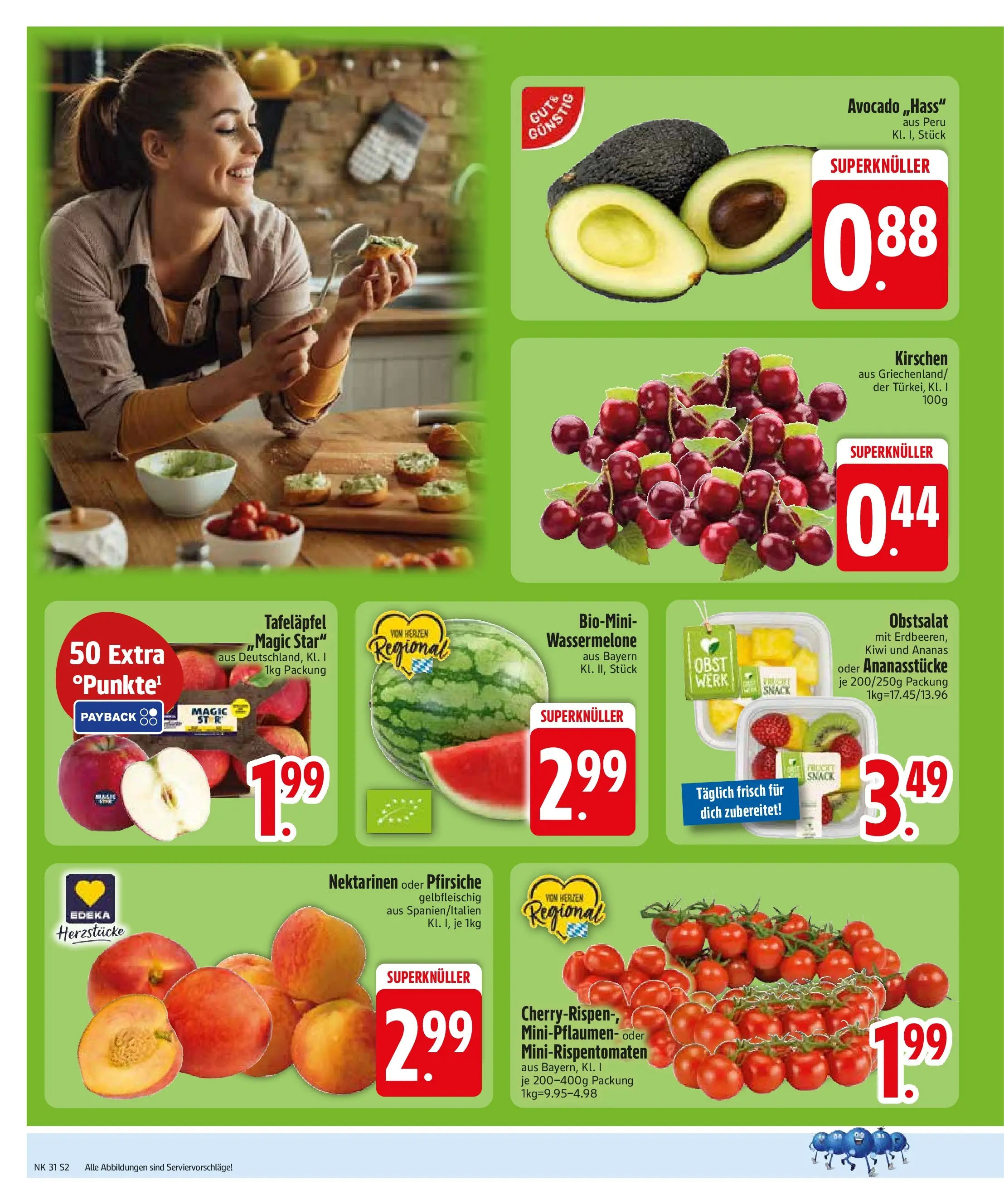 Edeka prospekt Sauerlach (ab 27.07.2026) » Angebote Online | Seite: 4 | Produkte: Nektarinen, Kirschen, Avocado, Wassermelone