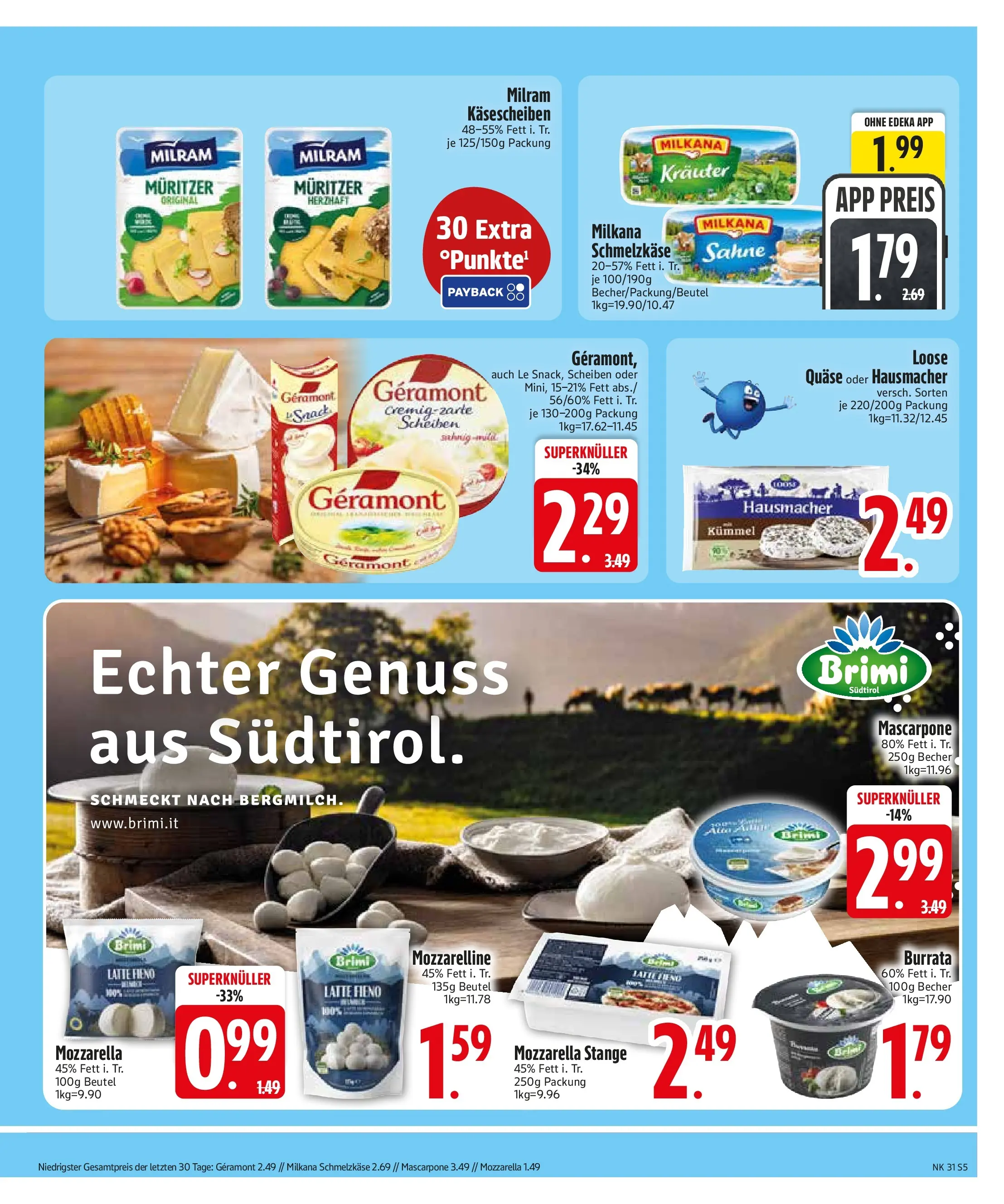 Edeka prospekt Sauerlach (ab 27.07.2026) » Angebote Online | Seite: 7 | Produkte: Geramont, Mascarpone, Milkana, Sahne