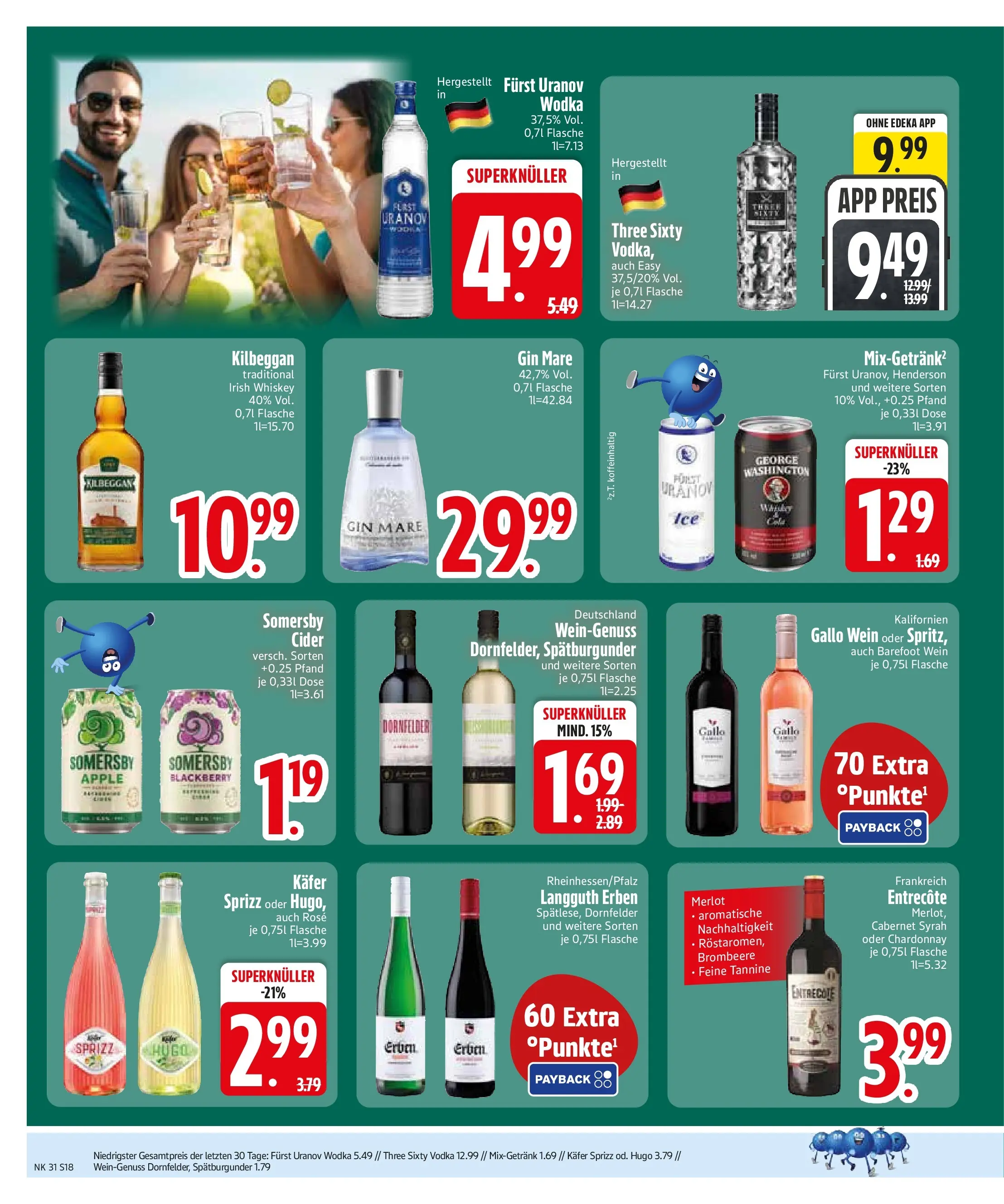 Edeka prospekt Sauerlach (ab 27.07.2026) » Angebote Online | Seite: 20 | Produkte: Entrecote, Vodka, Gin, Whiskey