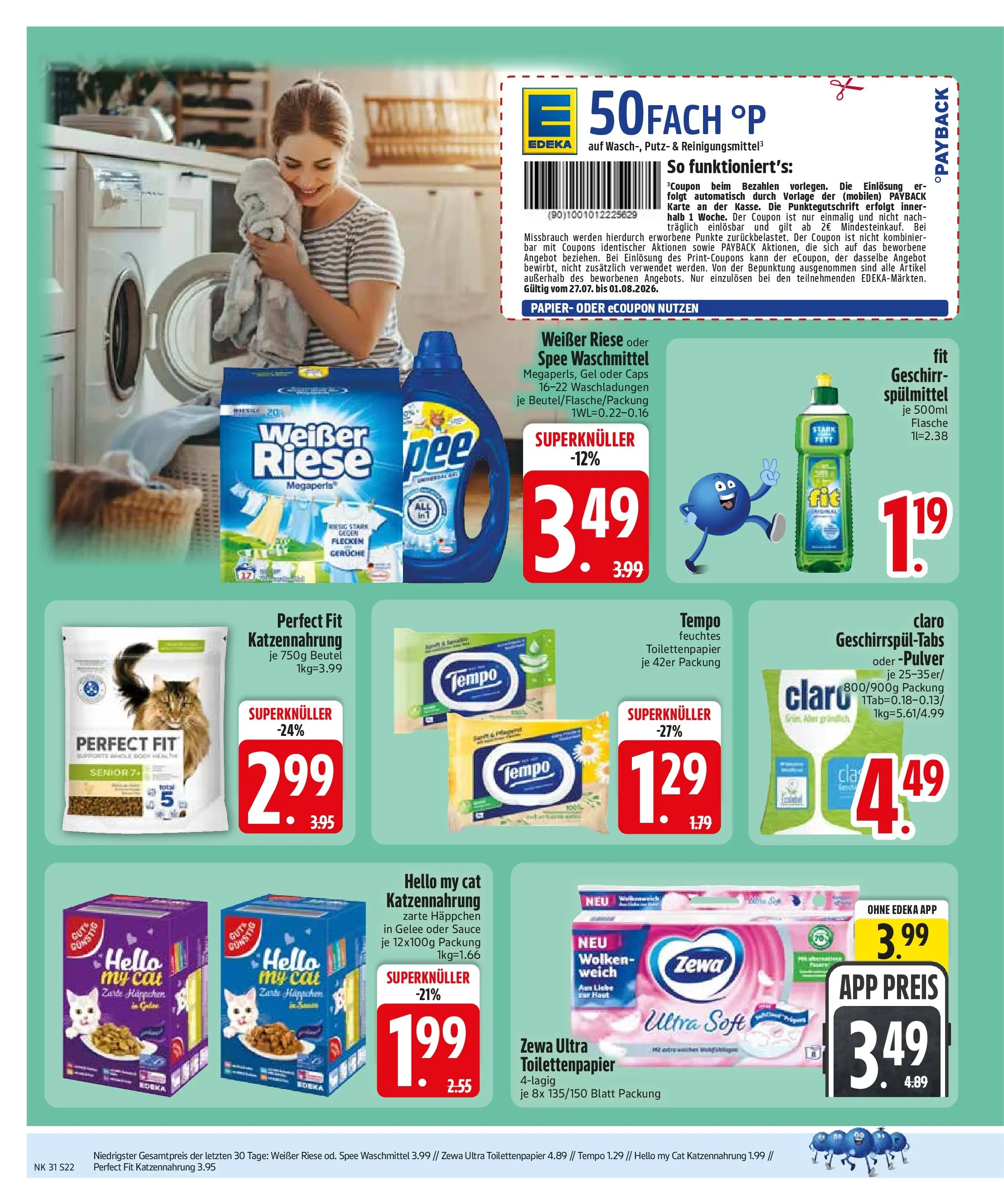 Edeka prospekt Sauerlach (ab 27.07.2026) » Angebote Online | Seite: 24 | Produkte: Zewa, Spee, Waschmittel, Tempo