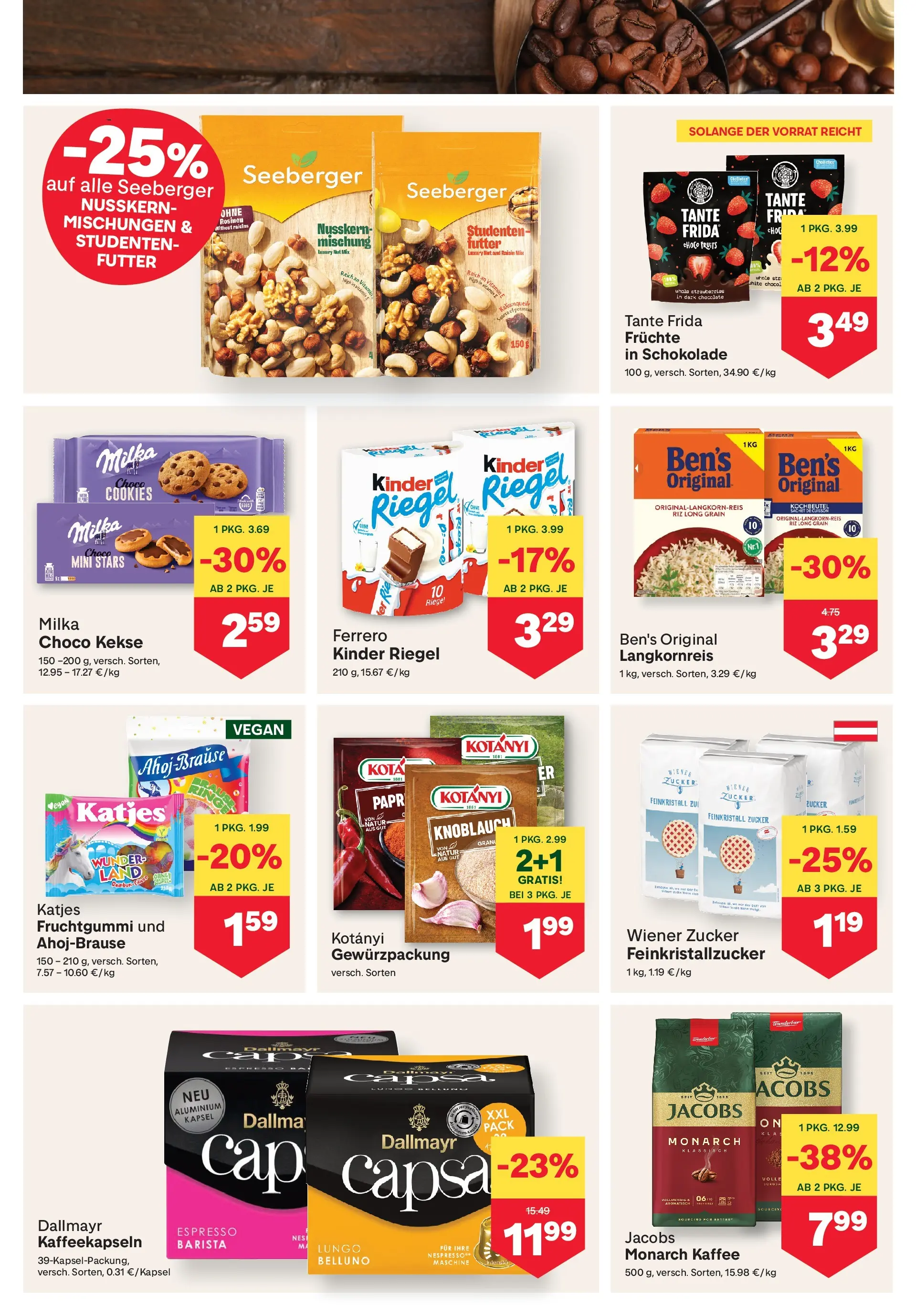 MPREIS Pfunds von 30.07.2026 - Aktuelle Angebote | Seite: 6 | Produkte: Rosinen, Zucker, Kaffee, Schokolade
