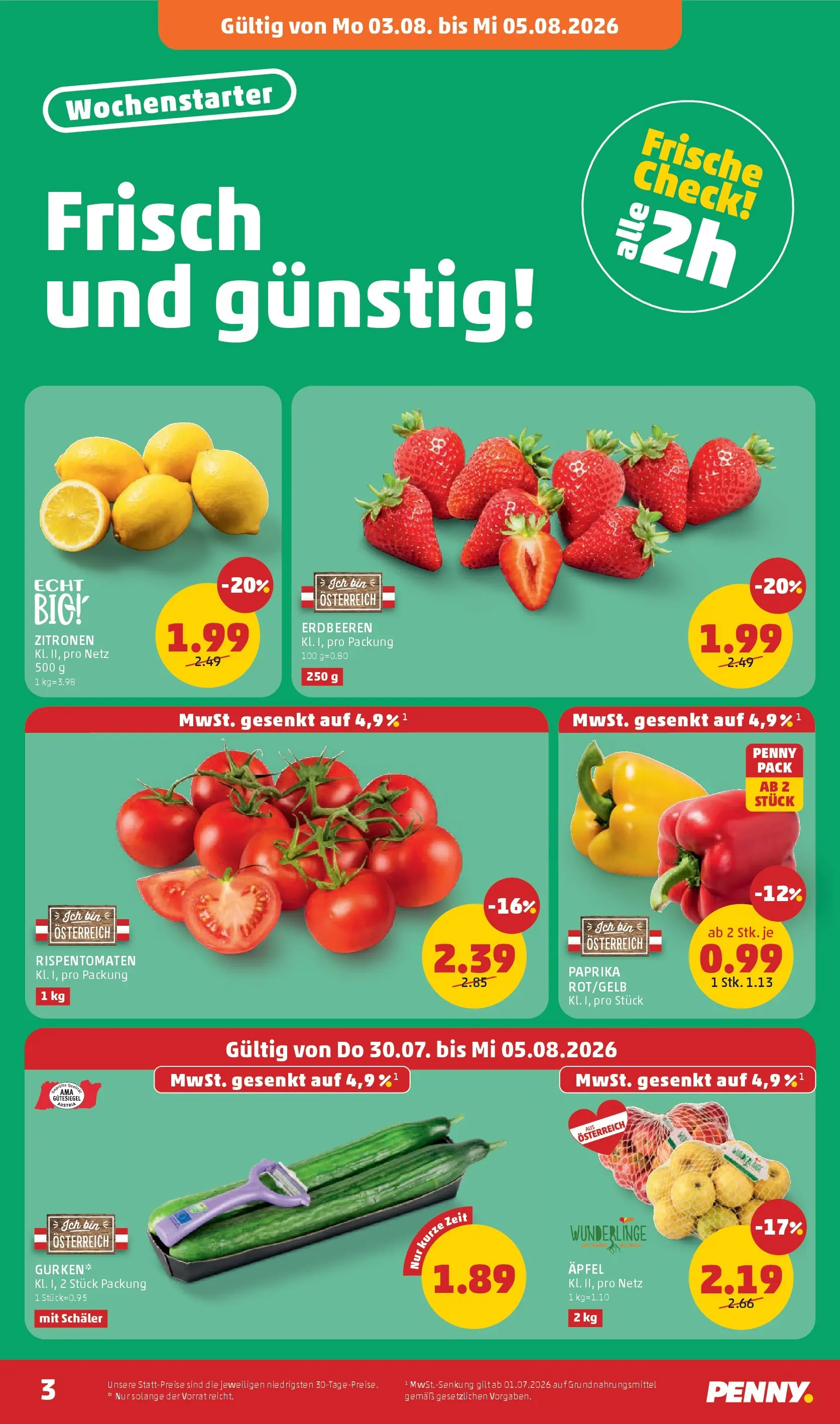 Penny Markt - PENNY: Die ganze Woche sparen. ab (30.07.2026) - Angebote, Prospekt | Seite: 3