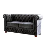 XXXLutz Lauterach - Ihr M&ouml;belhaus bei Bregenz Chesterfield-Sofa 2-sitzer Lauren Schwarz Samt