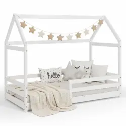 Kinderbett 80/200 cm Bodenbett Wei&szlig;