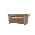 XXXLutz Lauterach - Ihr M&ouml;belhaus bei Bregenz Chesterfield-Sofa 2-Sitzer Nyx Beige Samt