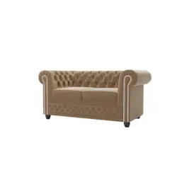 Chesterfield-Sofa 2-Sitzer Nyx Beige Samt