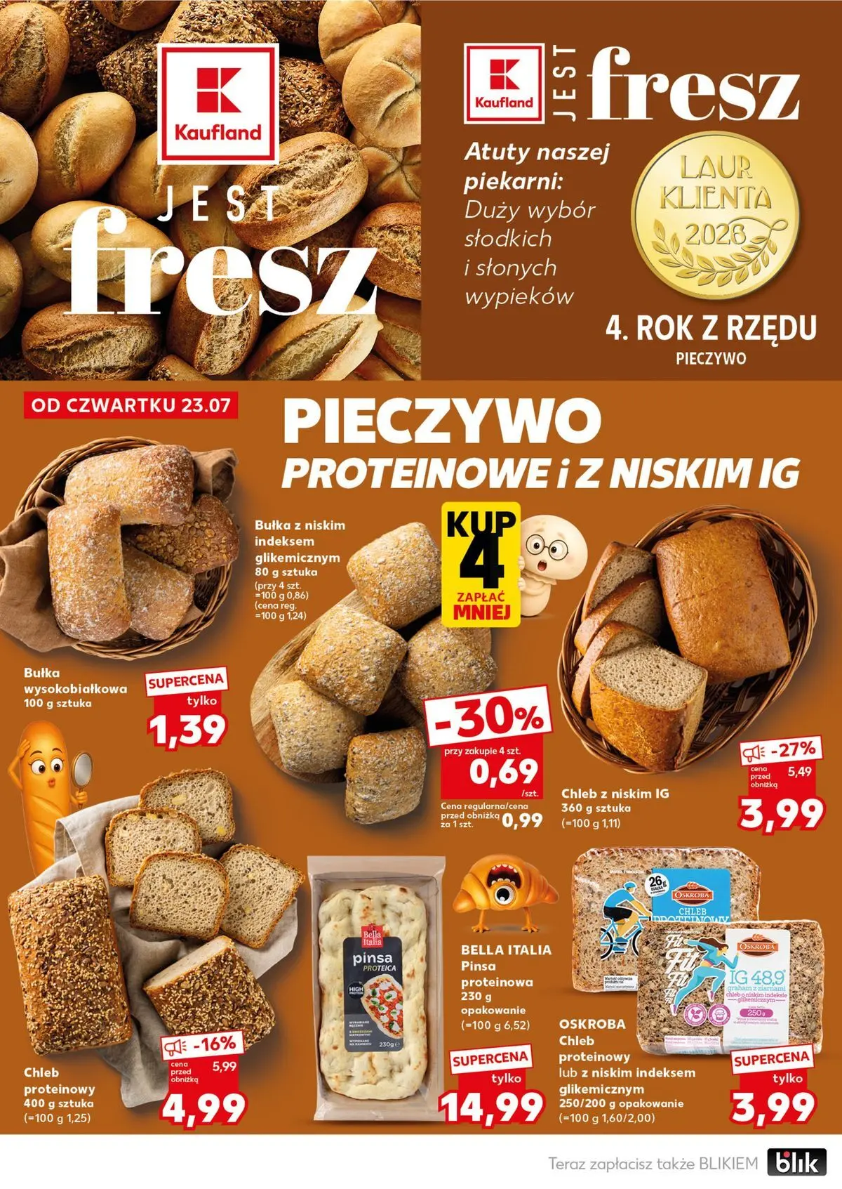 Kaufland gazetka - Super Sobota od 25.07.2026 - od jutra PDF | Strona: 16 | Produkty: Pieczywo, Chleb proteinowy, Chleb, Pizza