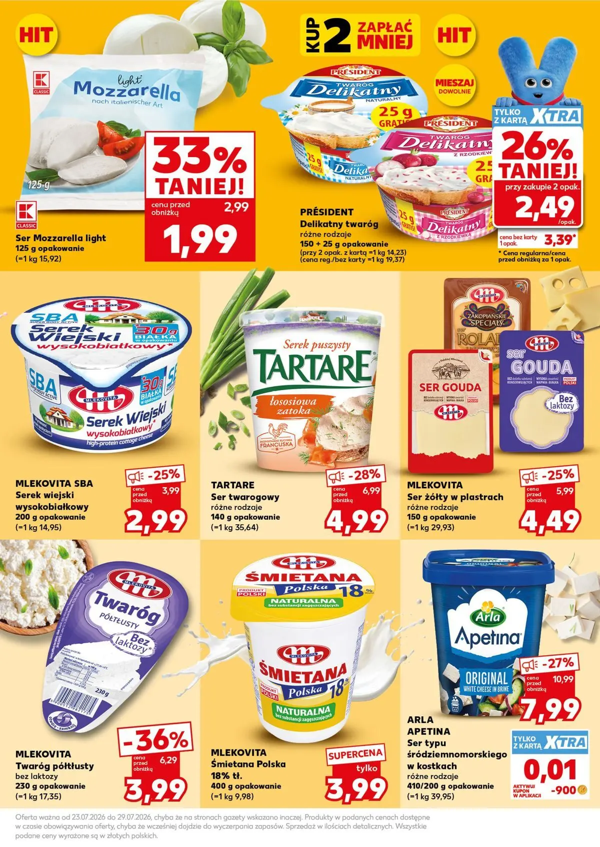 Kaufland gazetka - Super Sobota od 25.07.2026 - od jutra PDF | Strona: 19 | Produkty: Twaróg półtłusty, Bez laktozy, Serek, Mozzarella