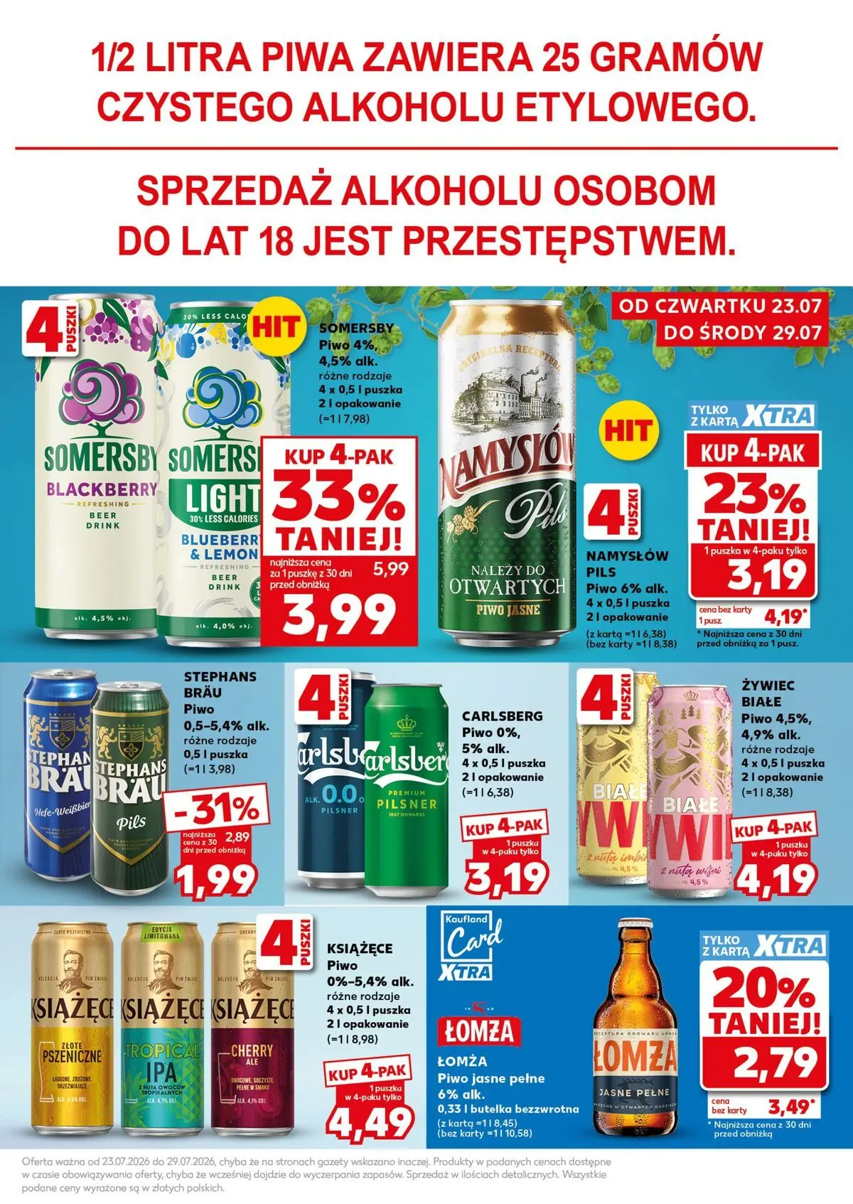 Kaufland gazetka - Super Sobota od 25.07.2026 - od jutra PDF | Strona: 21 | Produkty: Karta, Piwo, Somersby