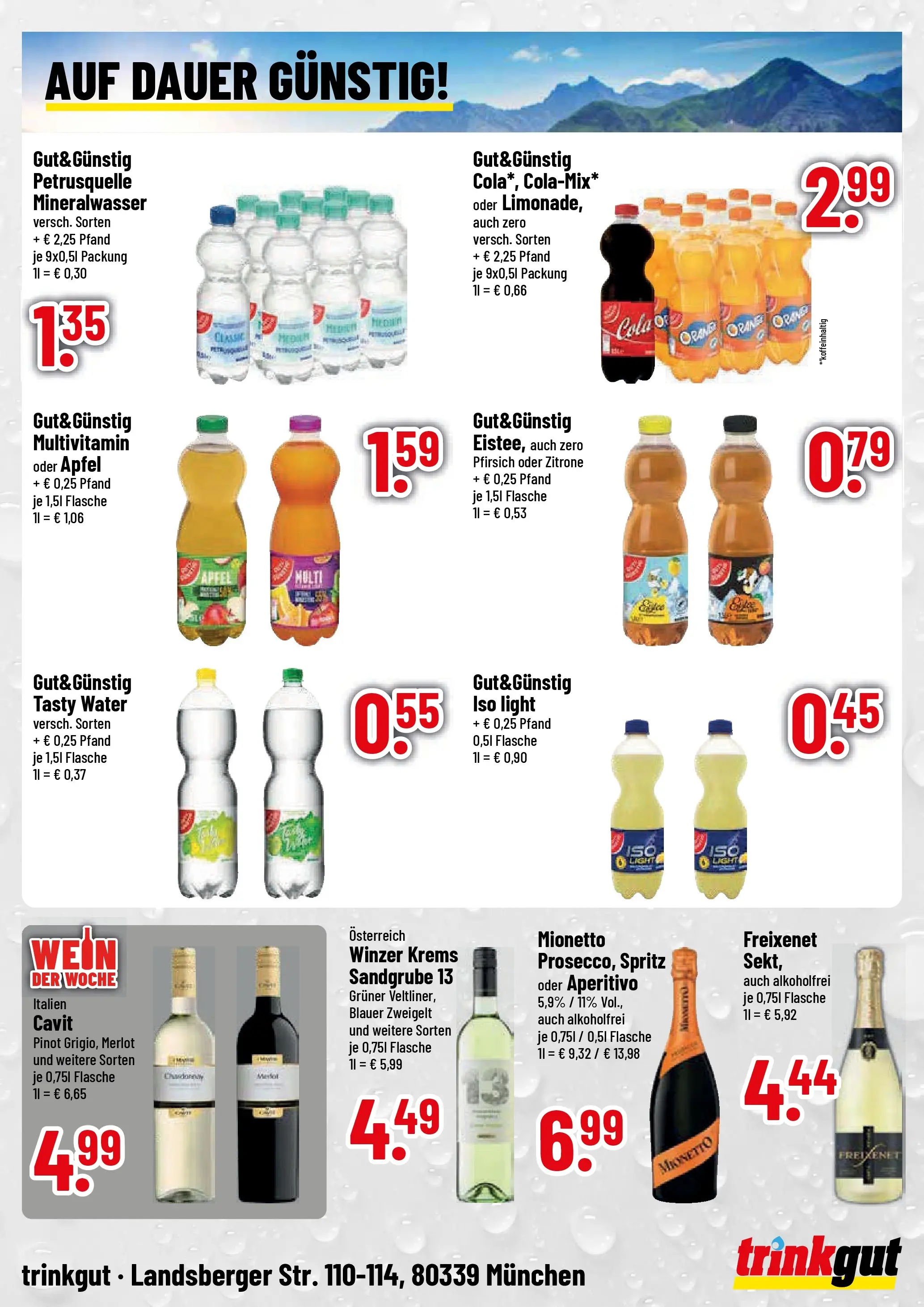 Trinkgut Prospekt München (ab 27.07.2026) » Angebote online | Seite: 4 | Produkte: Freixenet, Mineralwasser, Zitrone, Pfirsich
