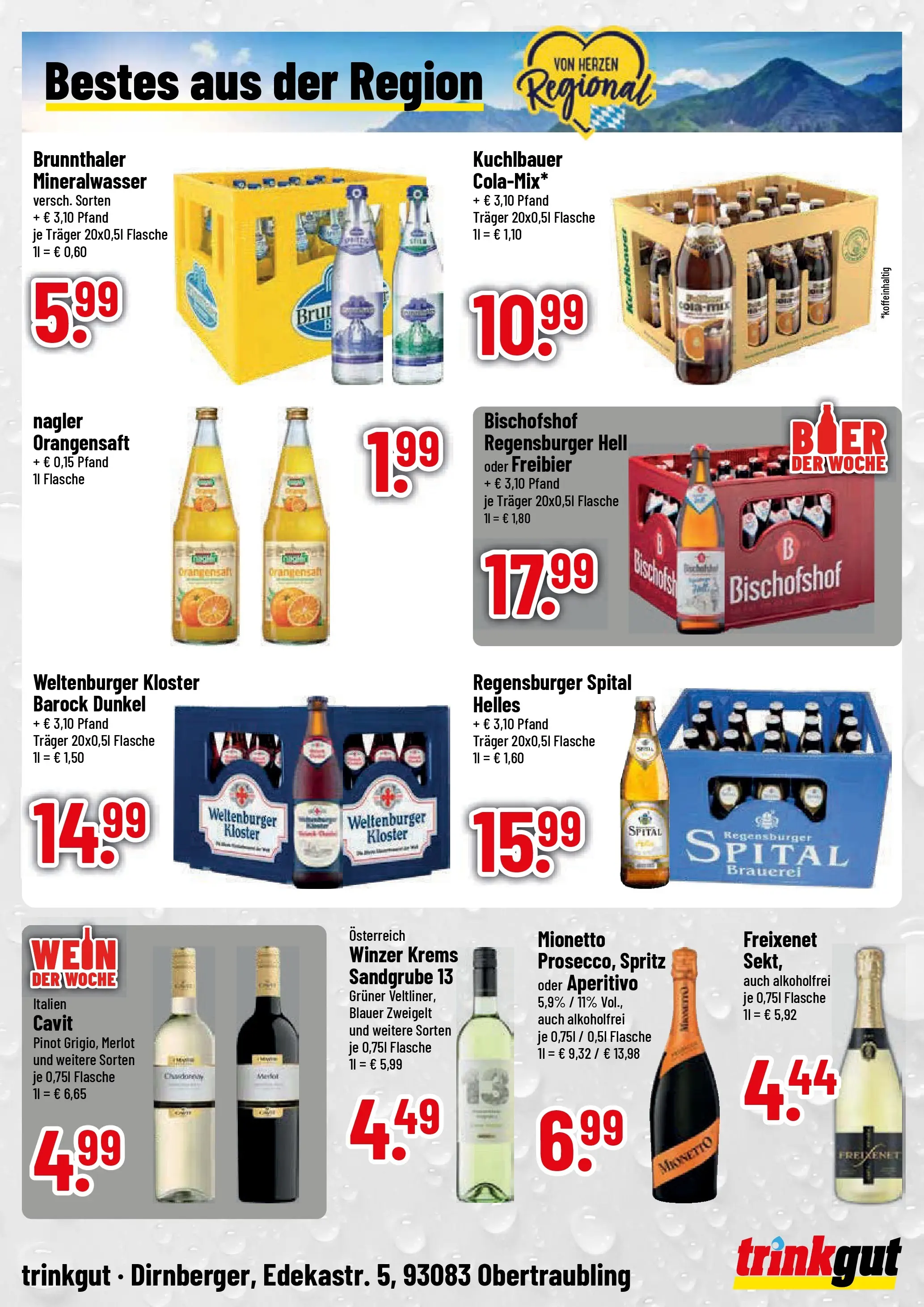 Trinkgut Prospekt Obertraubling (ab 27.07.2026) » Angebote online | Seite: 4 | Produkte: Merlot, Orangensaft, Mineralwasser, Wein
