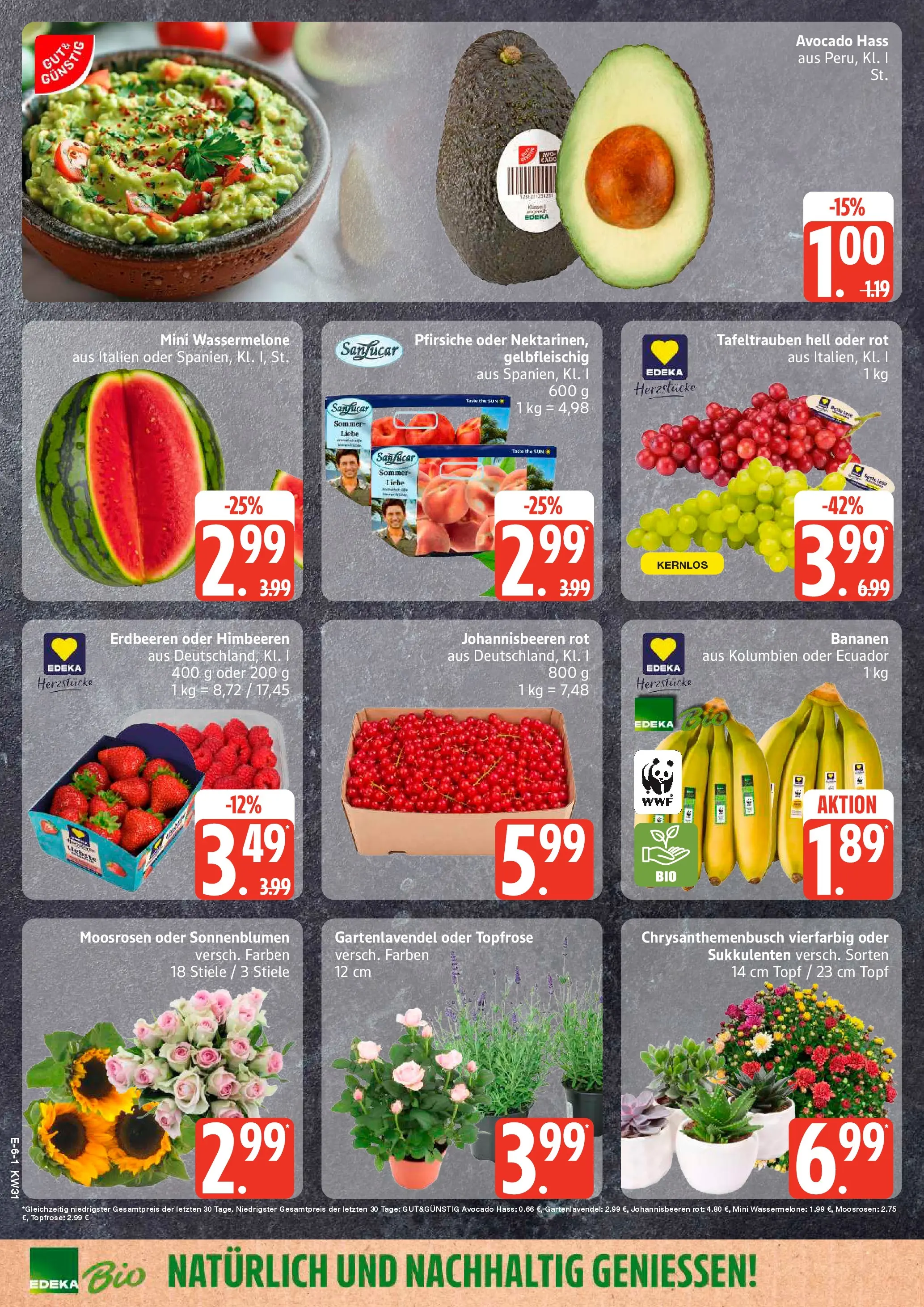 Edeka Prospekt Mölln (ab 27.07.2026) » Angebote Online | Seite: 6 | Produkte: Himbeeren, Bananen, Avocado, Wassermelone