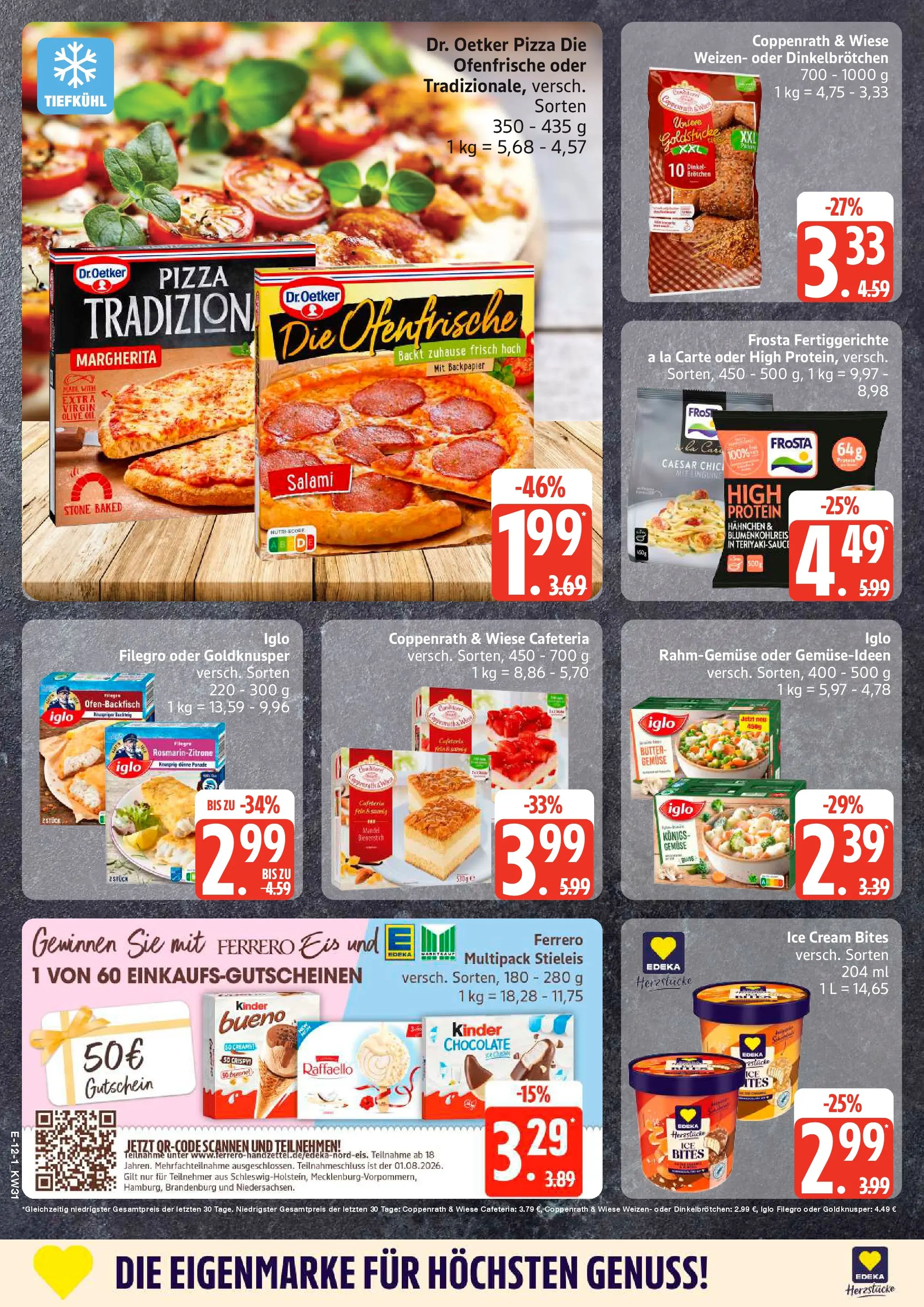 Edeka Prospekt Mölln (ab 27.07.2026) » Angebote Online | Seite: 13 | Produkte: Kinder bueno, Ofenfrische, Gemüse, Eis