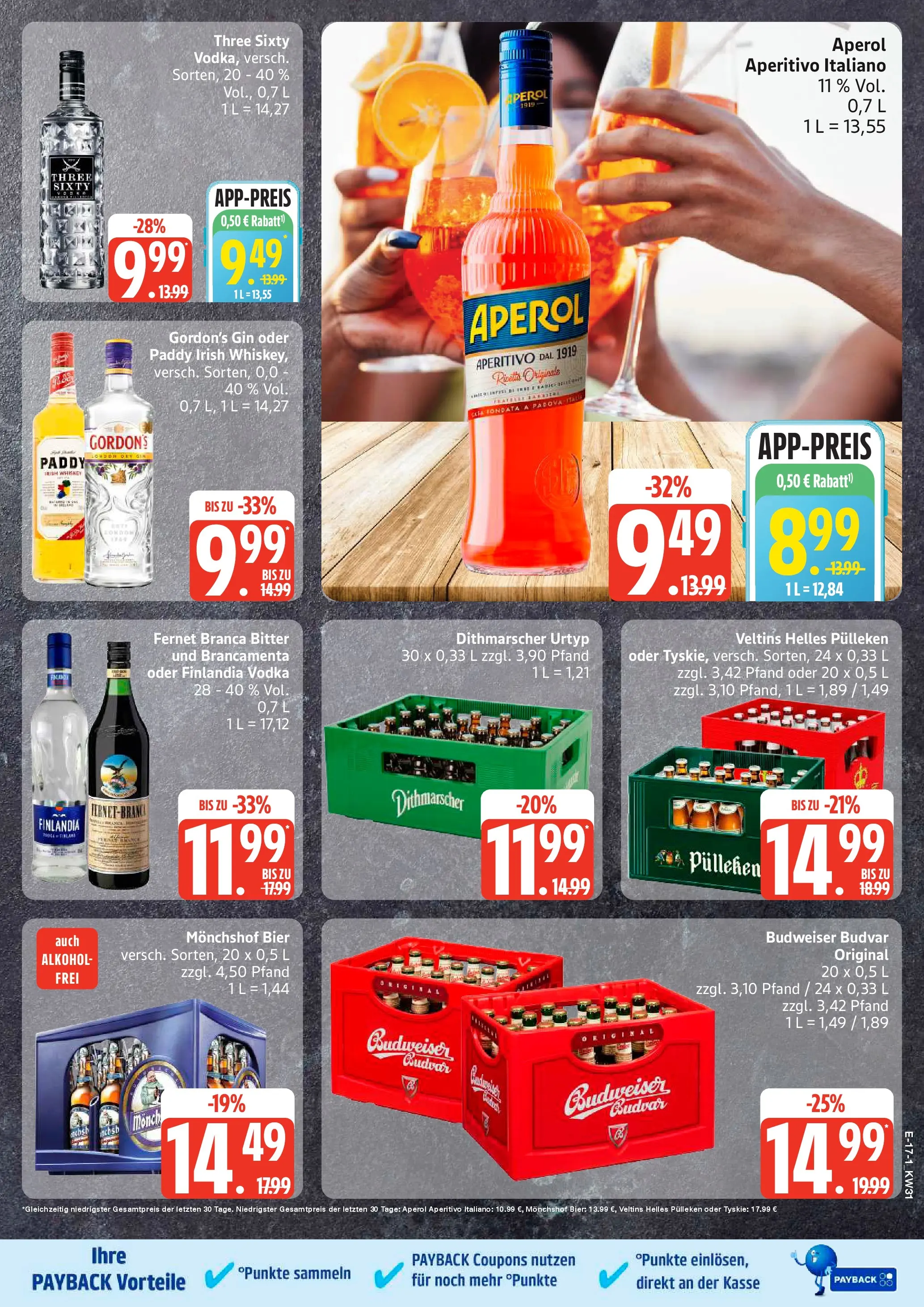 Edeka Prospekt Mölln (ab 27.07.2026) » Angebote Online | Seite: 20 | Produkte: Aperol, Vodka, Whiskey, Fernet branca