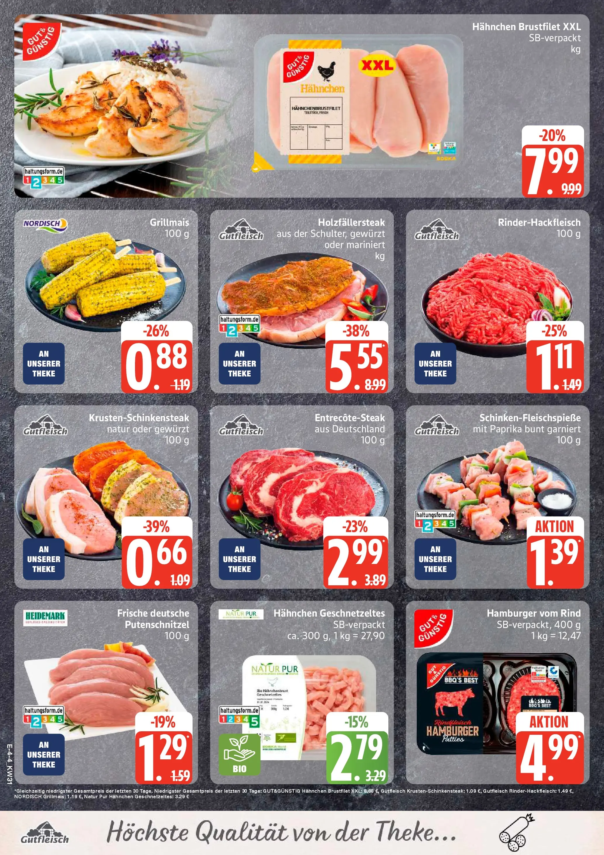 E center Prospekt Stralsund (ab 27.07.2026) zum Blättern | Seite: 4 | Produkte: Hahnchen, Theke, Putenschnitzel, Hahnchenbrust
