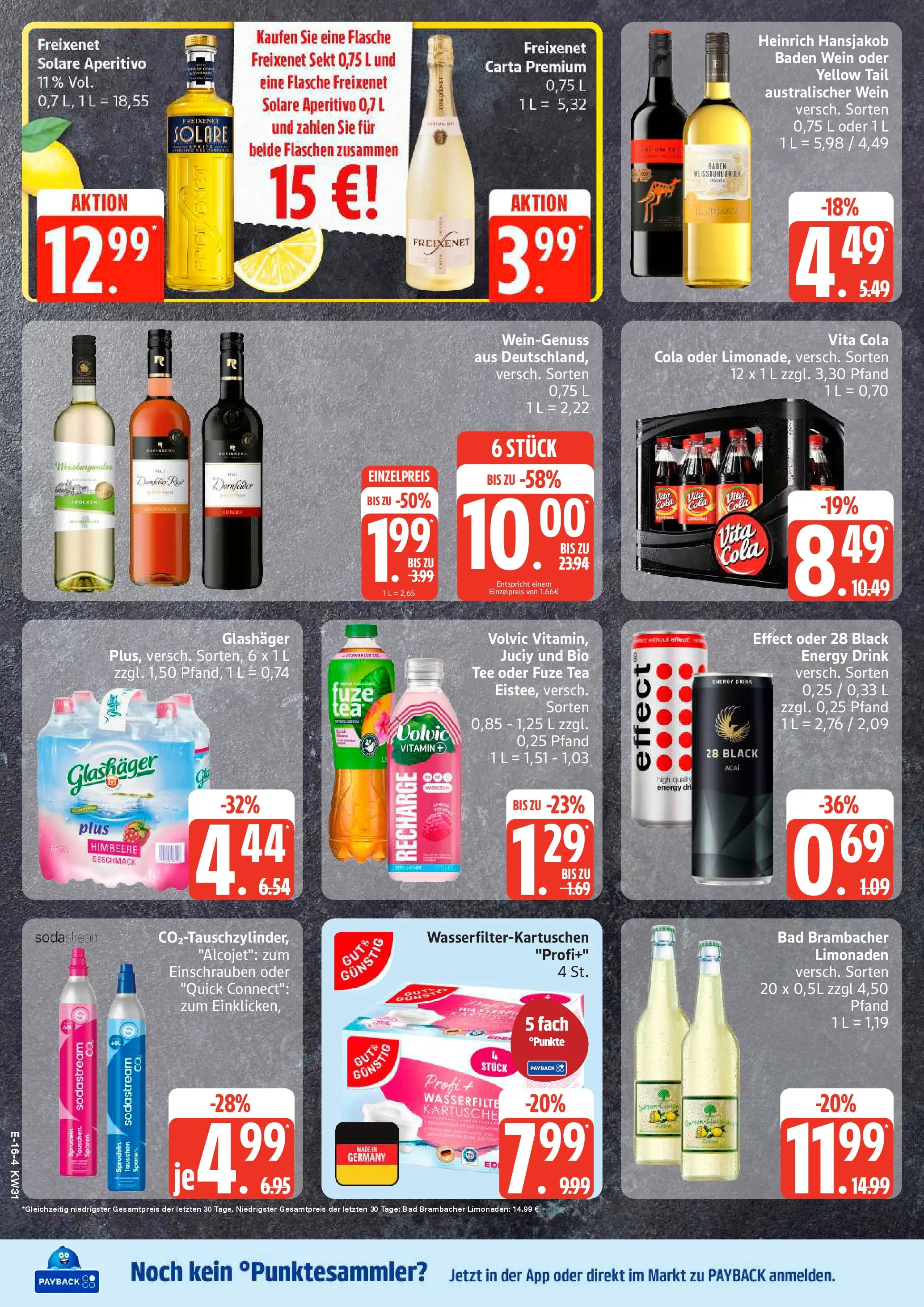 E center Prospekt Stralsund (ab 27.07.2026) zum Blättern | Seite: 18 | Produkte: Bad, Vita cola, Wein, Tee