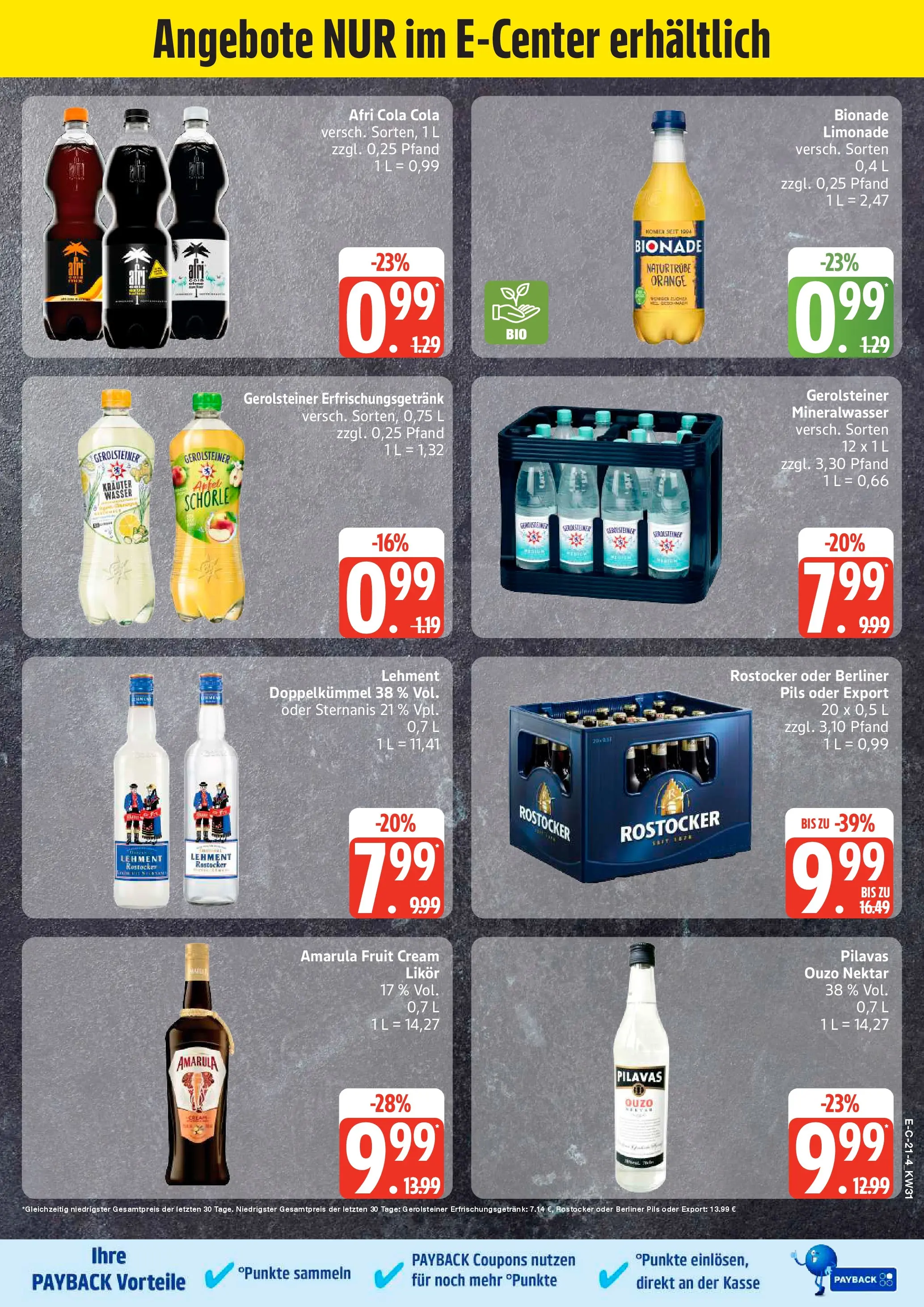 E center Prospekt Stralsund (ab 27.07.2026) zum Blättern | Seite: 24 | Produkte: Pils, Mineralwasser, Wasser, Gerolsteiner