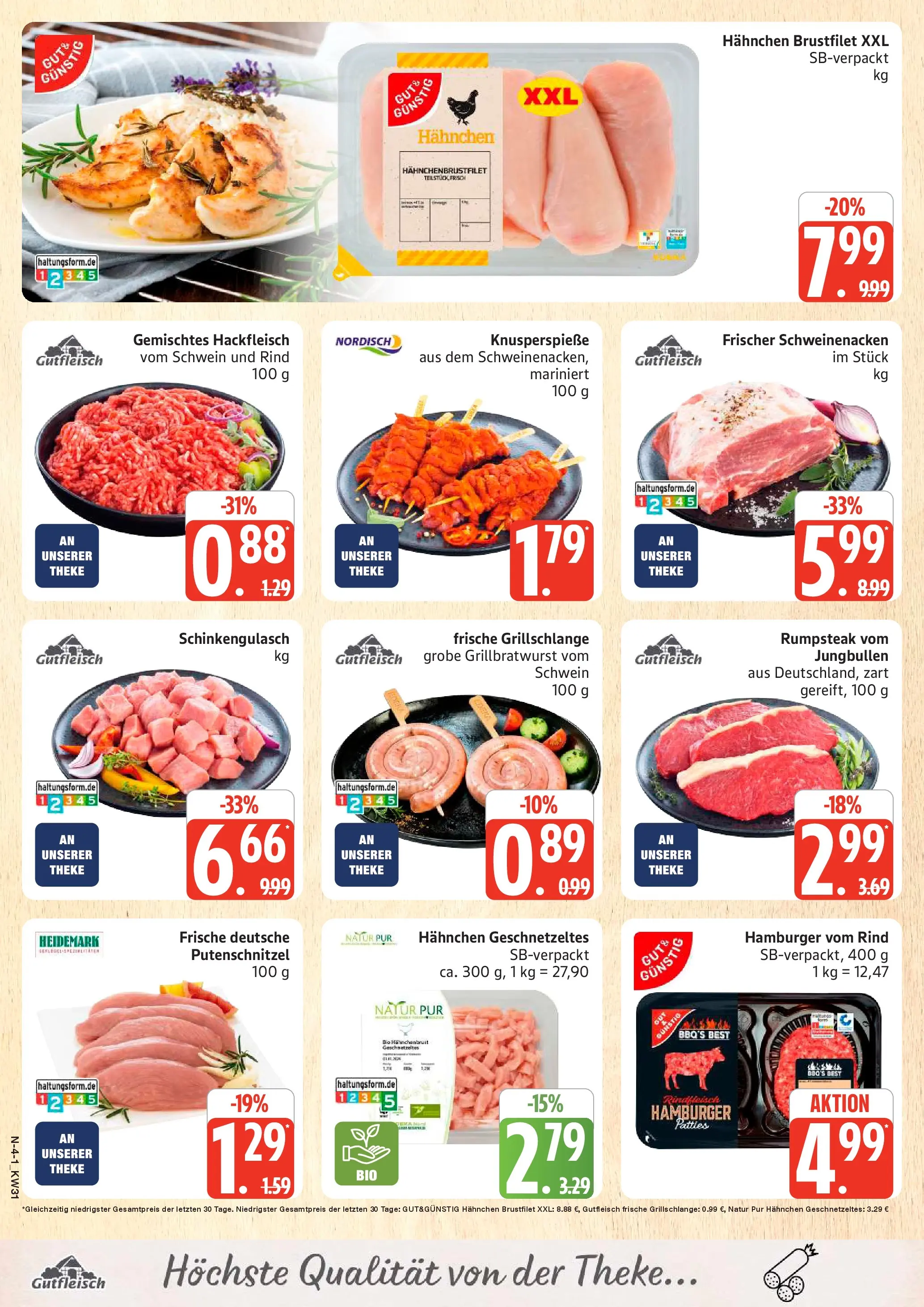 Marktkauf Prospekt Buxtehude (ab 27.07.2026) » Angebote online | Seite: 4 | Produkte: Hahnchen, Putenschnitzel, Rindfleisch, Hahnchenbrust