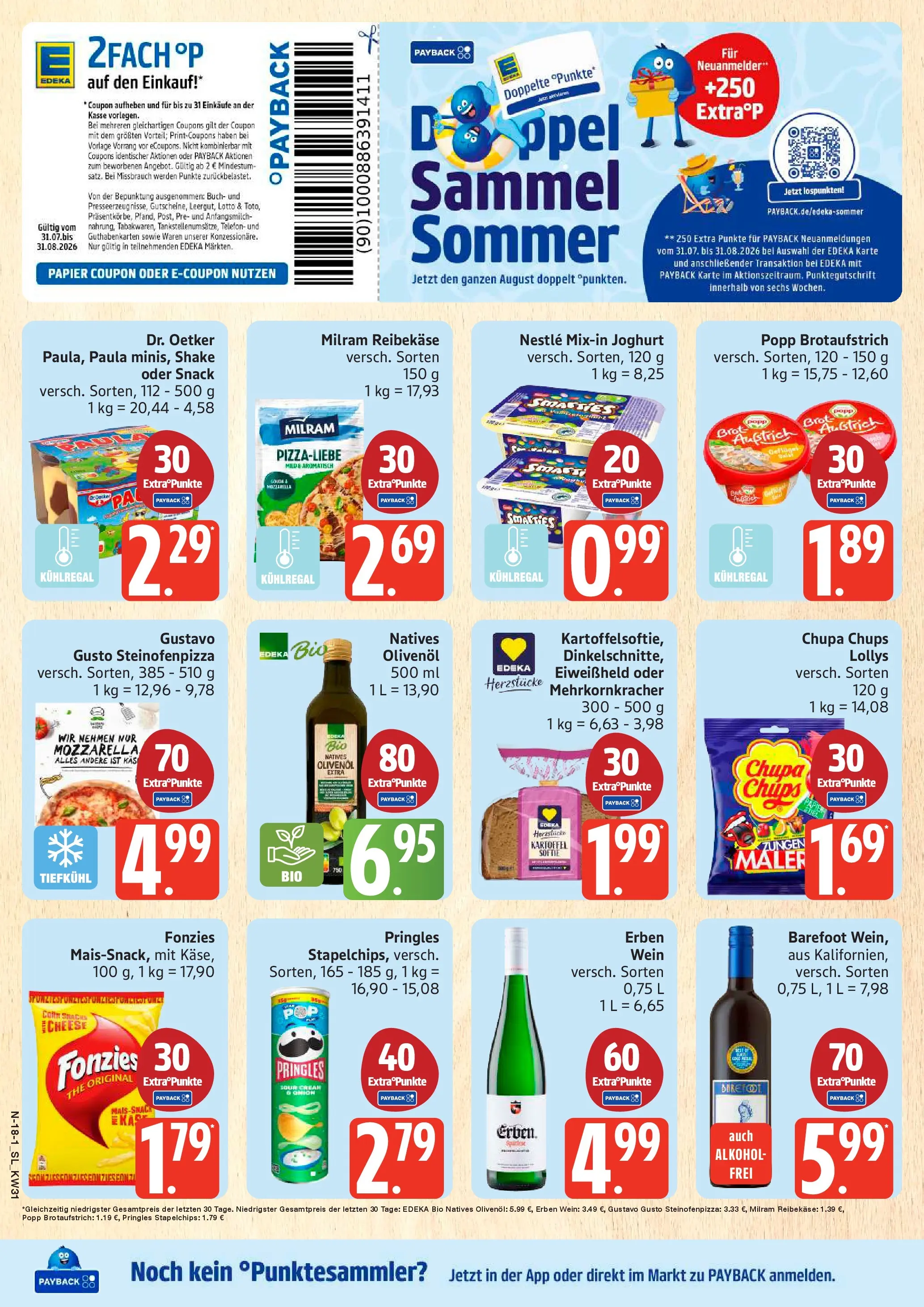 Edeka Prospekt Schleswig (ab 27.07.2026) » Angebote Online | Seite: 18 | Produkte: Olivenol, Milram, Wein, Telefon