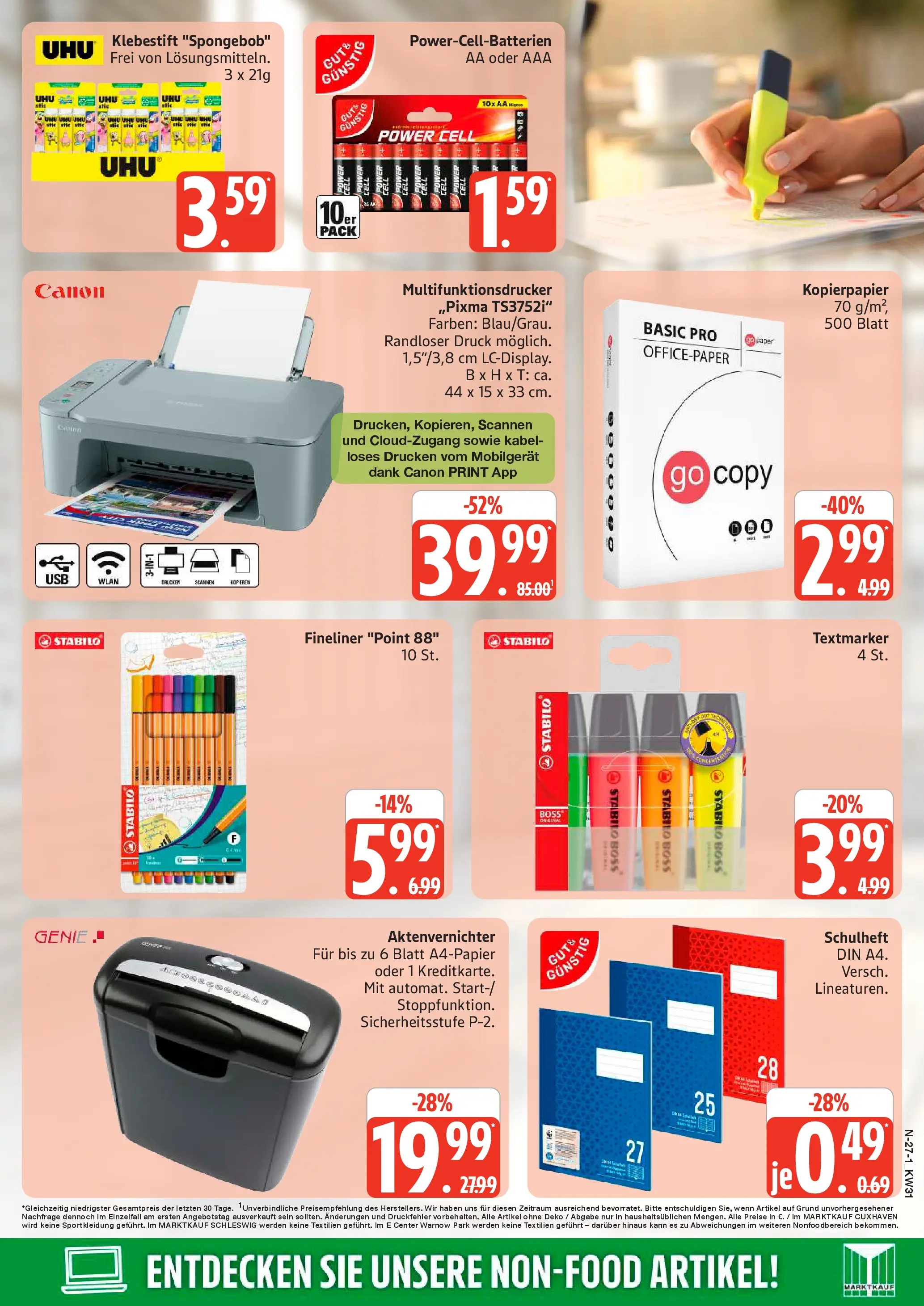 Marktkauf Prospekt Buxtehude (ab 27.07.2026) » Angebote online | Seite: 27 | Produkte: Kabel, Aktenvernichter