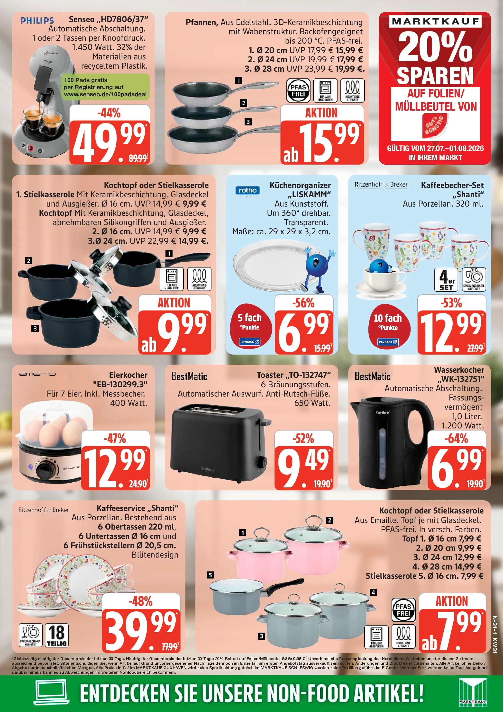 Marktkauf Prospekt Buxtehude (ab 27.07.2026) » Angebote online | Seite: 31 | Produkte: Philips, Wasserkocher, Toaster, Eierkocher