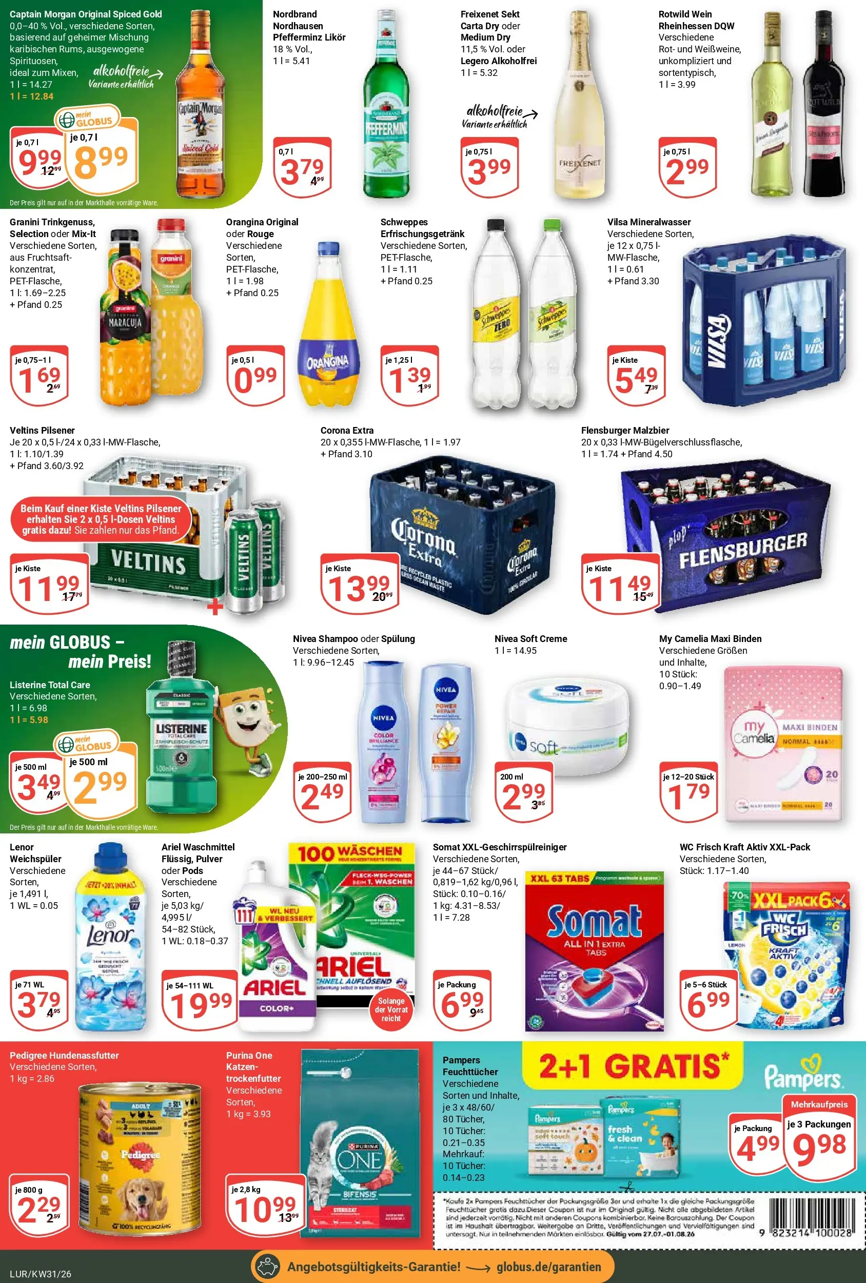 Globus Prospekt Hamburg (ab 27.07.2026) » Angebote online | Seite: 4 | Produkte: Spülung, Wc frisch, Fruchtsaft, Listerine