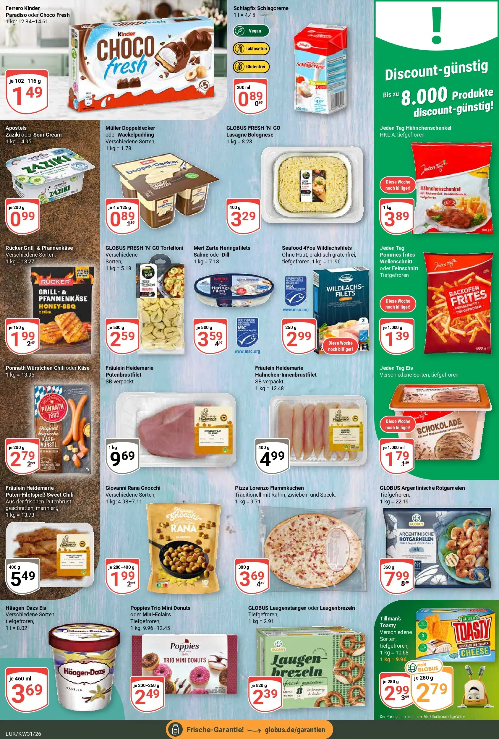 Globus Prospekt Hamburg (ab 27.07.2026) » Angebote online | Seite: 13 | Produkte: Schokolade, Backofen, Dill, Sahne