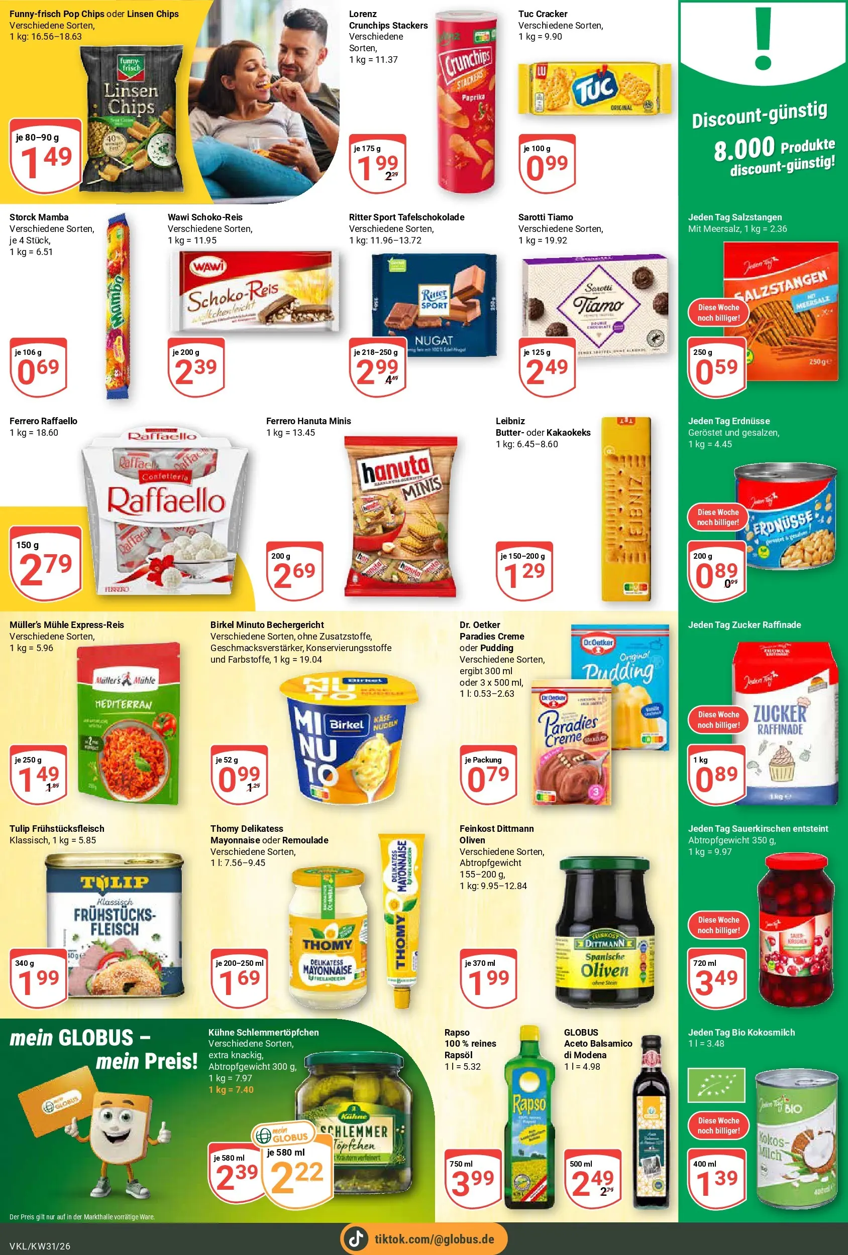 Globus Prospekt Völklingen (ab 27.07.2026) » Angebote online | Seite: 13 | Produkte: Raffaello, Pudding, Paprika, Zucker