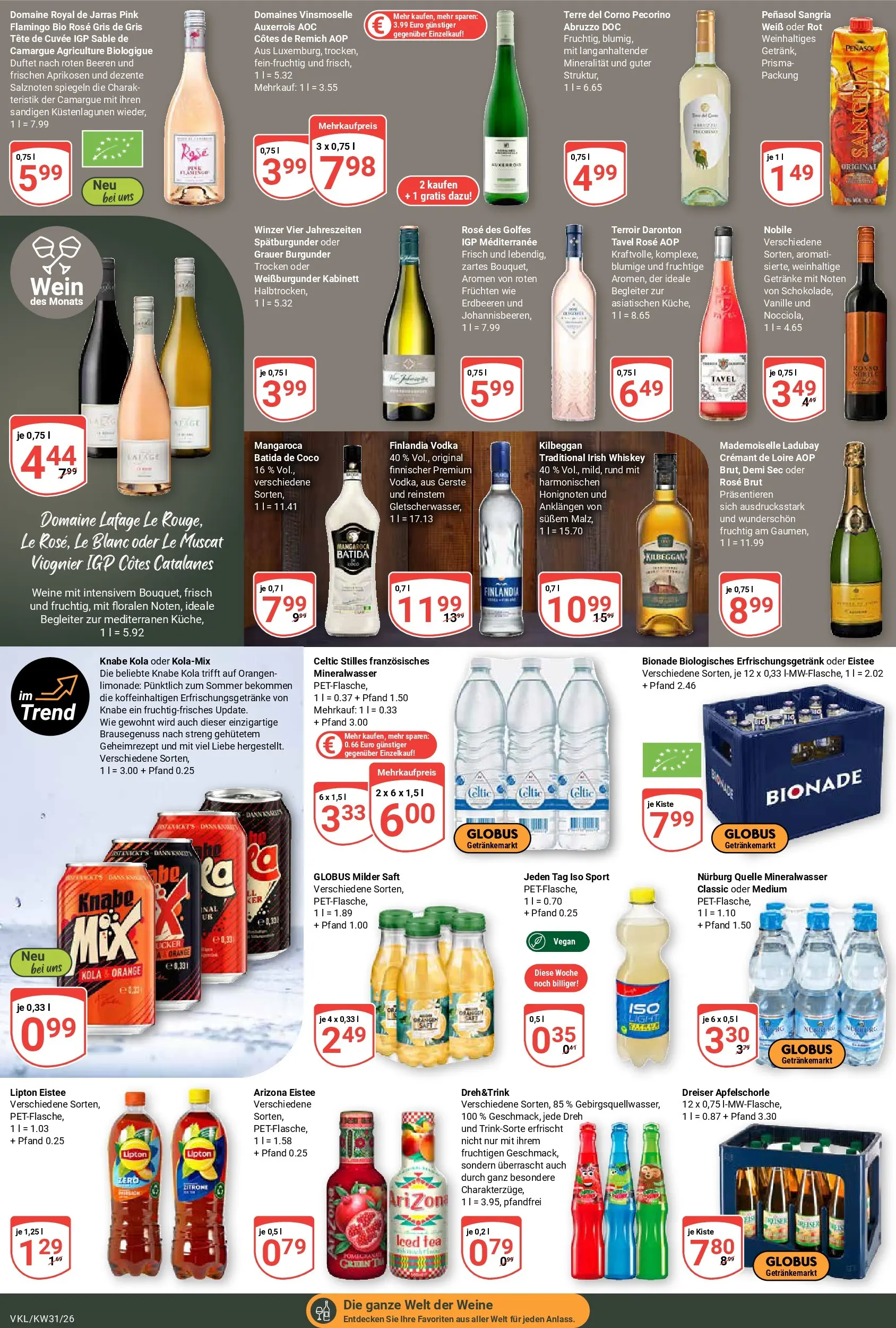 Globus Prospekt Völklingen (ab 27.07.2026) » Angebote online | Seite: 15 | Produkte: Orangen, Limonade, Saft, Vodka