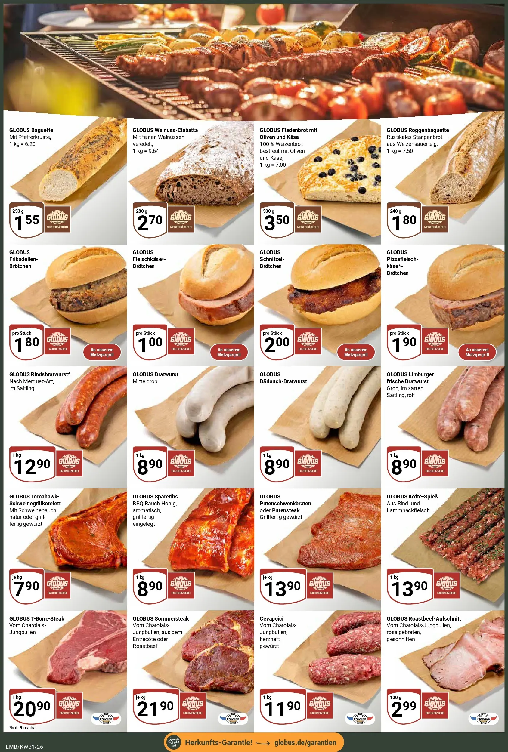 Globus Prospekt Limburg (ab 27.07.2026) » Angebote online | Seite: 2 | Produkte: Cevapcici, Baguette, Entrecote, Roastbeef